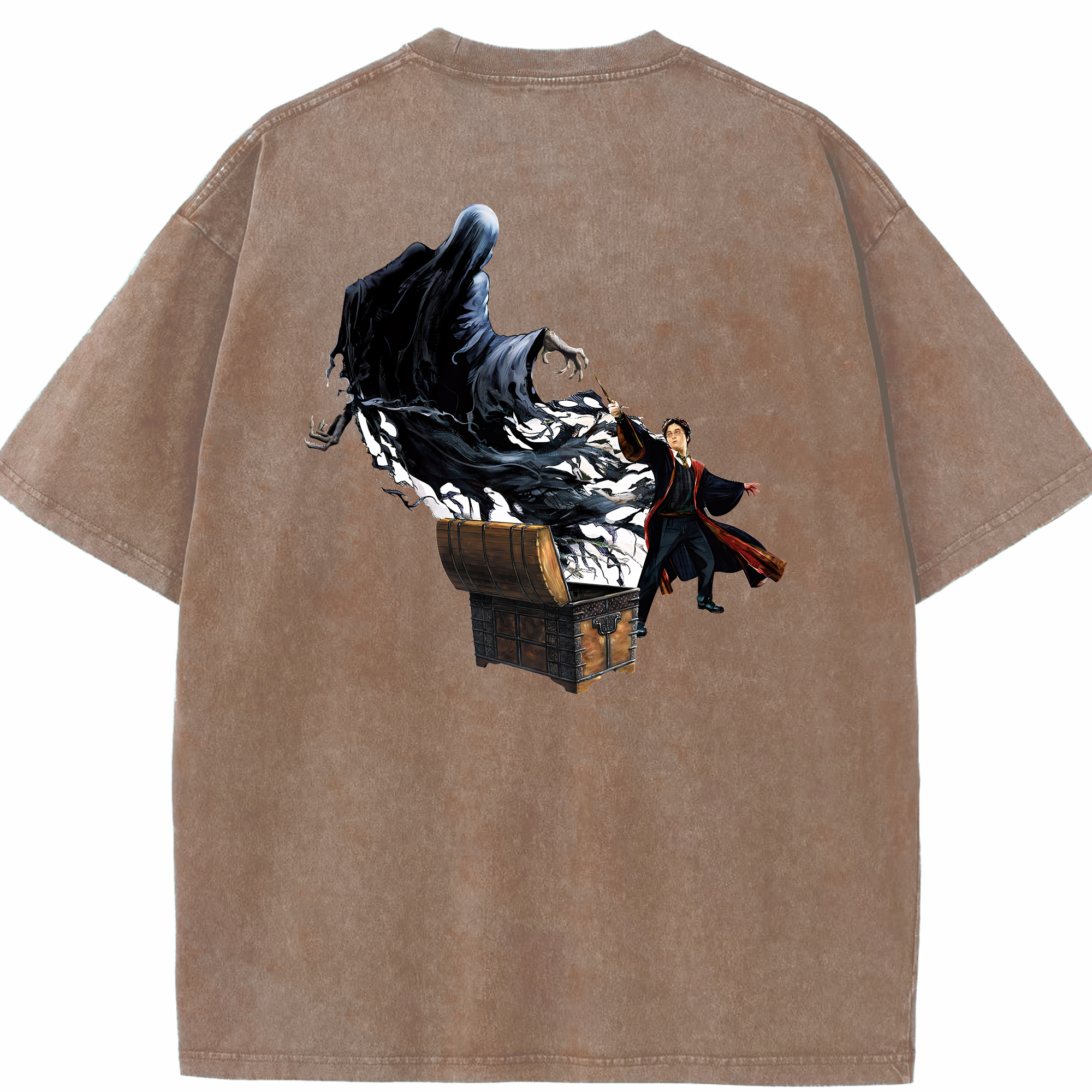 （画像用） Harry Potter ハリー・ポッターシリーズ 綿100% ヴィンテージ風 半袖Tシャツ（背面プリント）