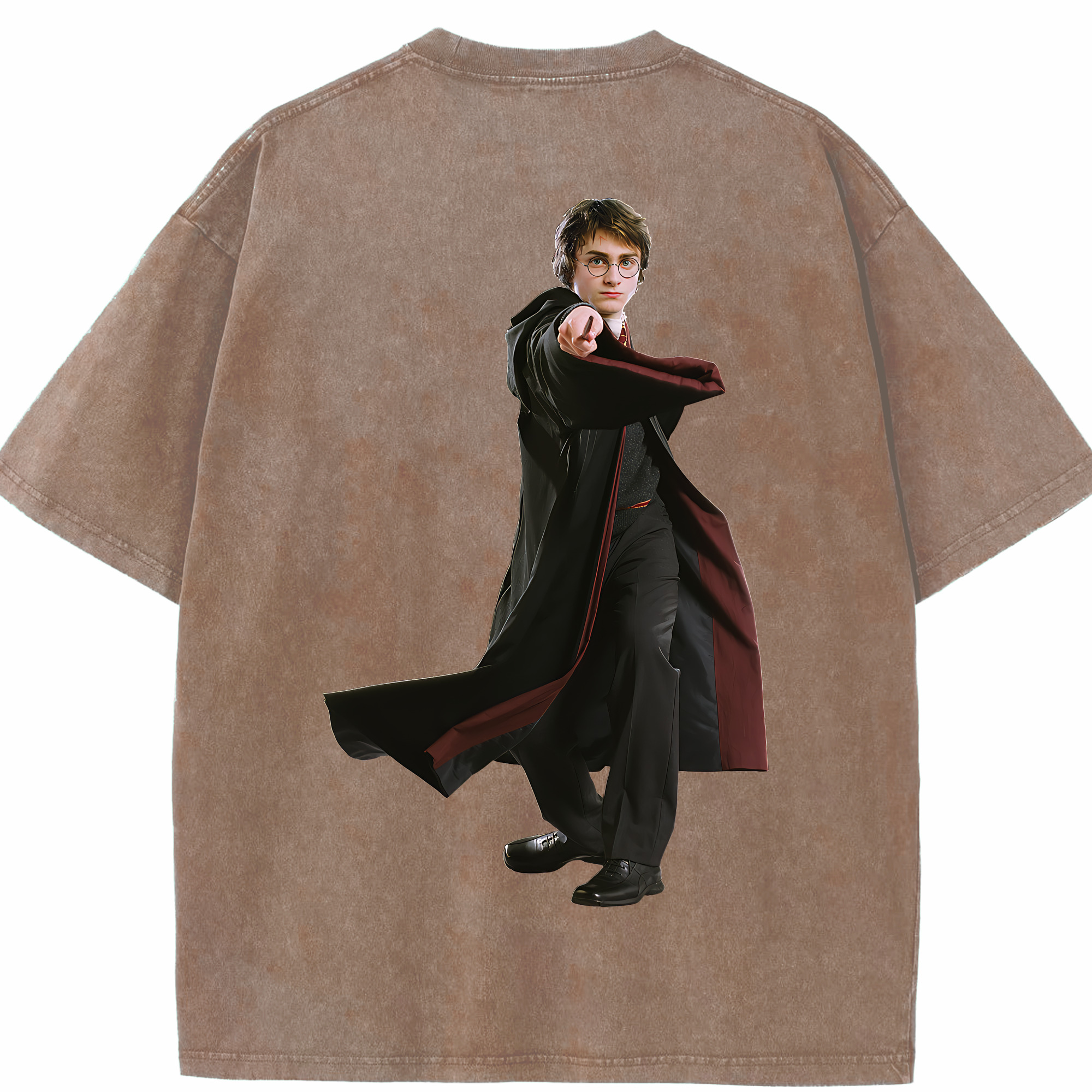 （画像用） Harry Potter ハリー・ポッターシリーズ 綿100% ヴィンテージ風 半袖Tシャツ（背面プリント）