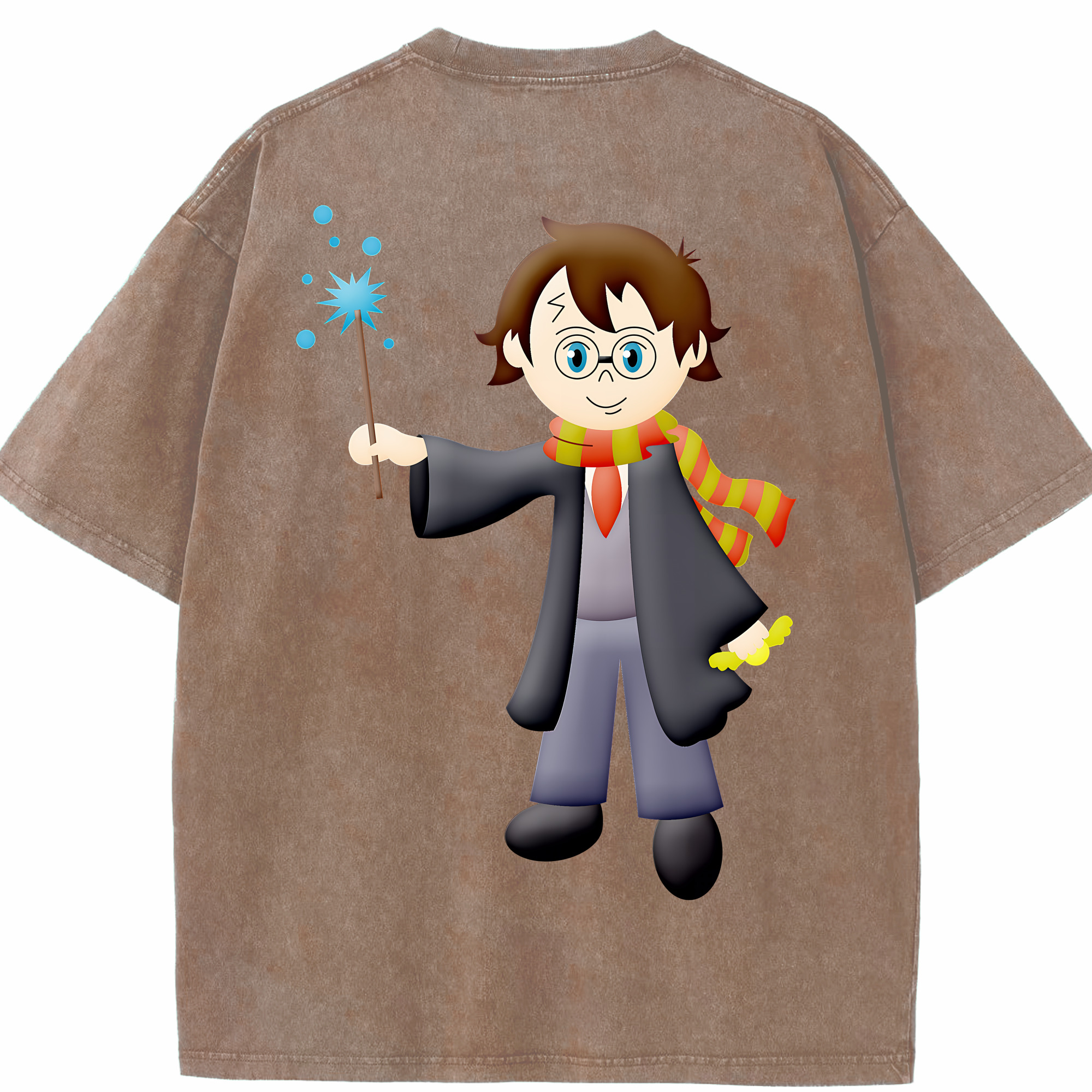 （画像用） Harry Potter ハリー・ポッターシリーズ 綿100% ヴィンテージ風 半袖Tシャツ（背面プリント）