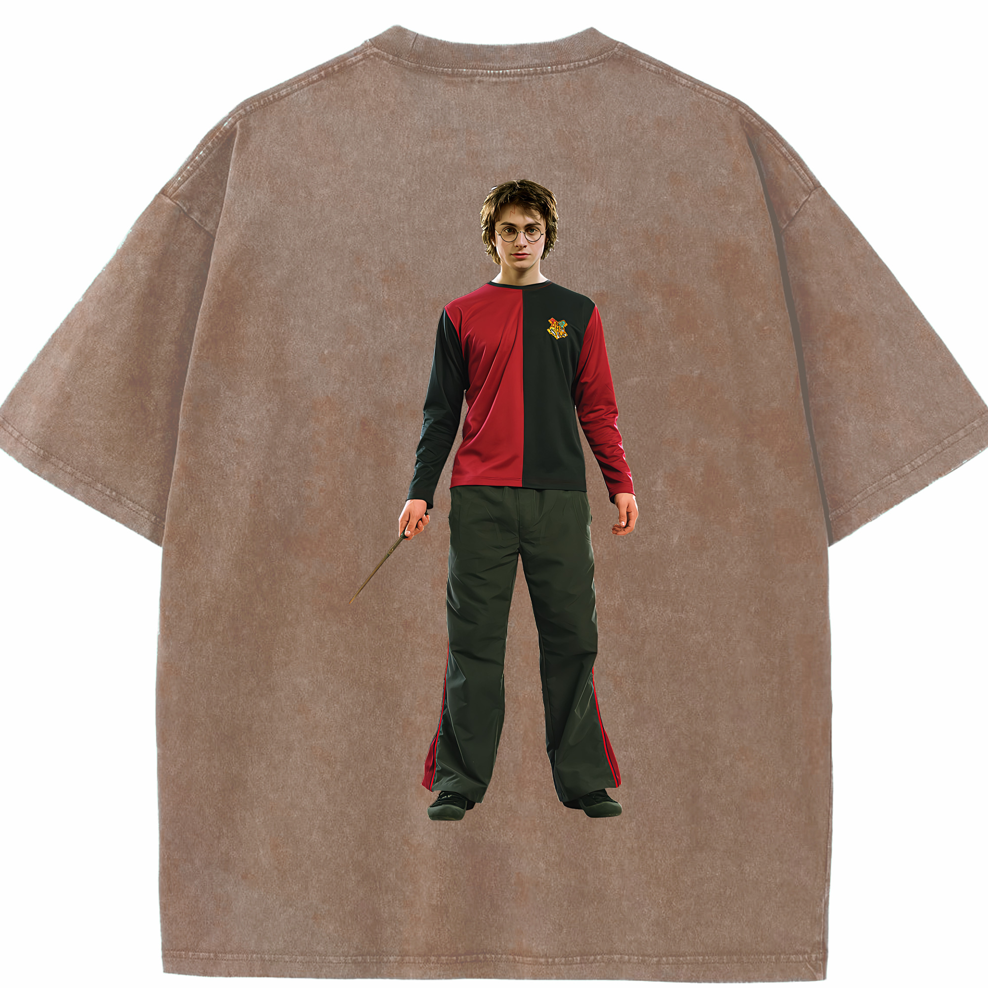 （画像用） Harry Potter ハリー・ポッターシリーズ 綿100% ヴィンテージ風 半袖Tシャツ（背面プリント）