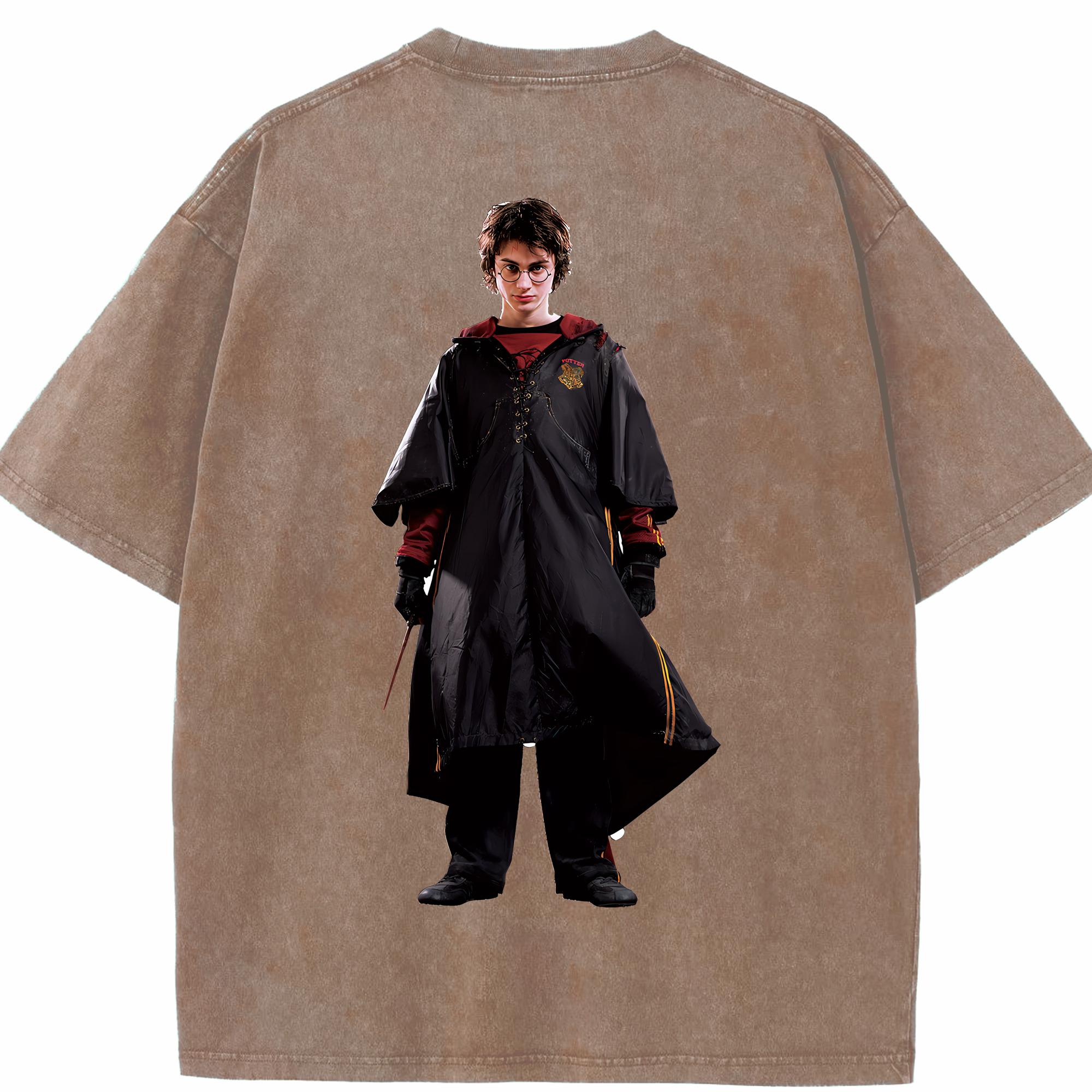 （画像用） Harry Potter ハリー・ポッターシリーズ 綿100% ヴィンテージ風 半袖Tシャツ（背面プリント）