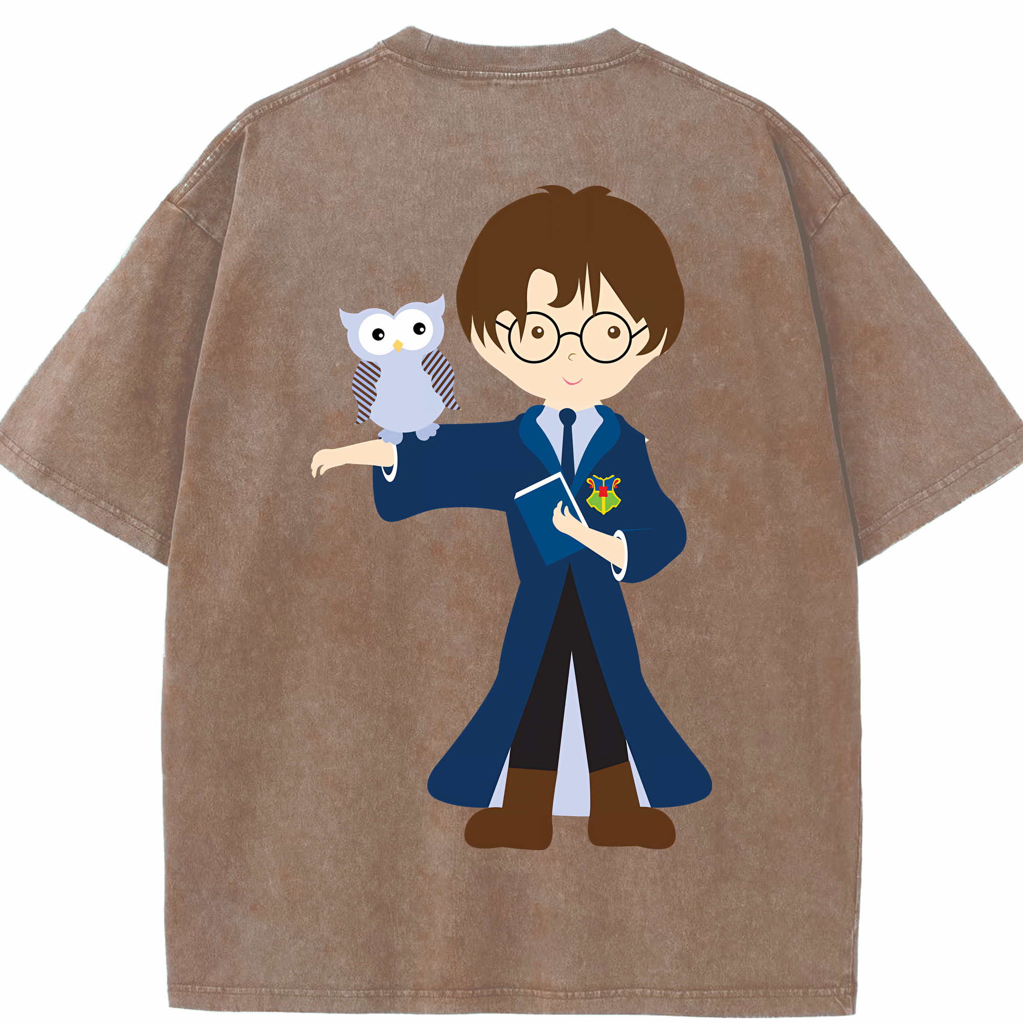 （画像用） Harry Potter ハリー・ポッターシリーズ 綿100% ヴィンテージ風 半袖Tシャツ（背面プリント）