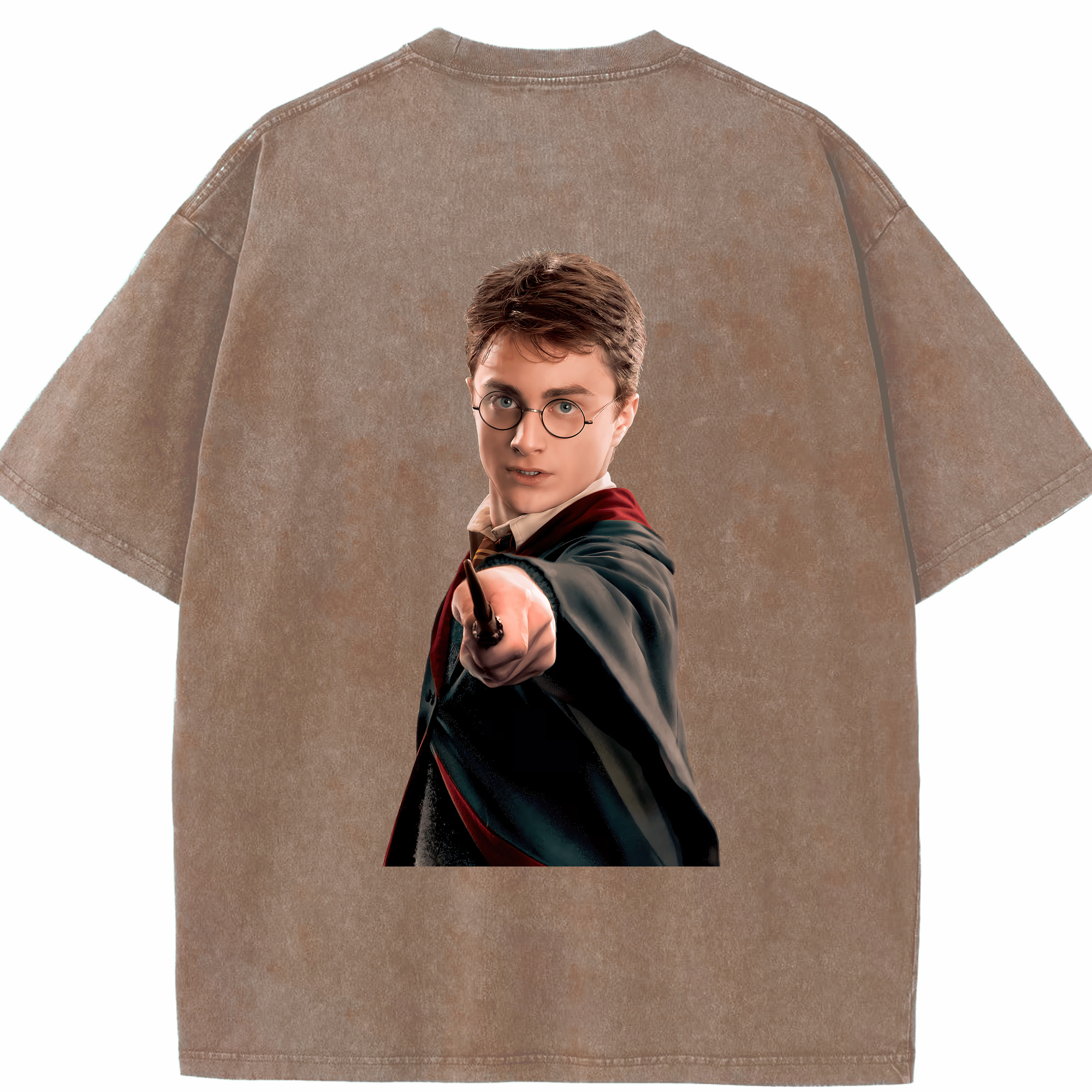 （画像用） Harry Potter ハリー・ポッターシリーズ 綿100% ヴィンテージ風 半袖Tシャツ（背面プリント）