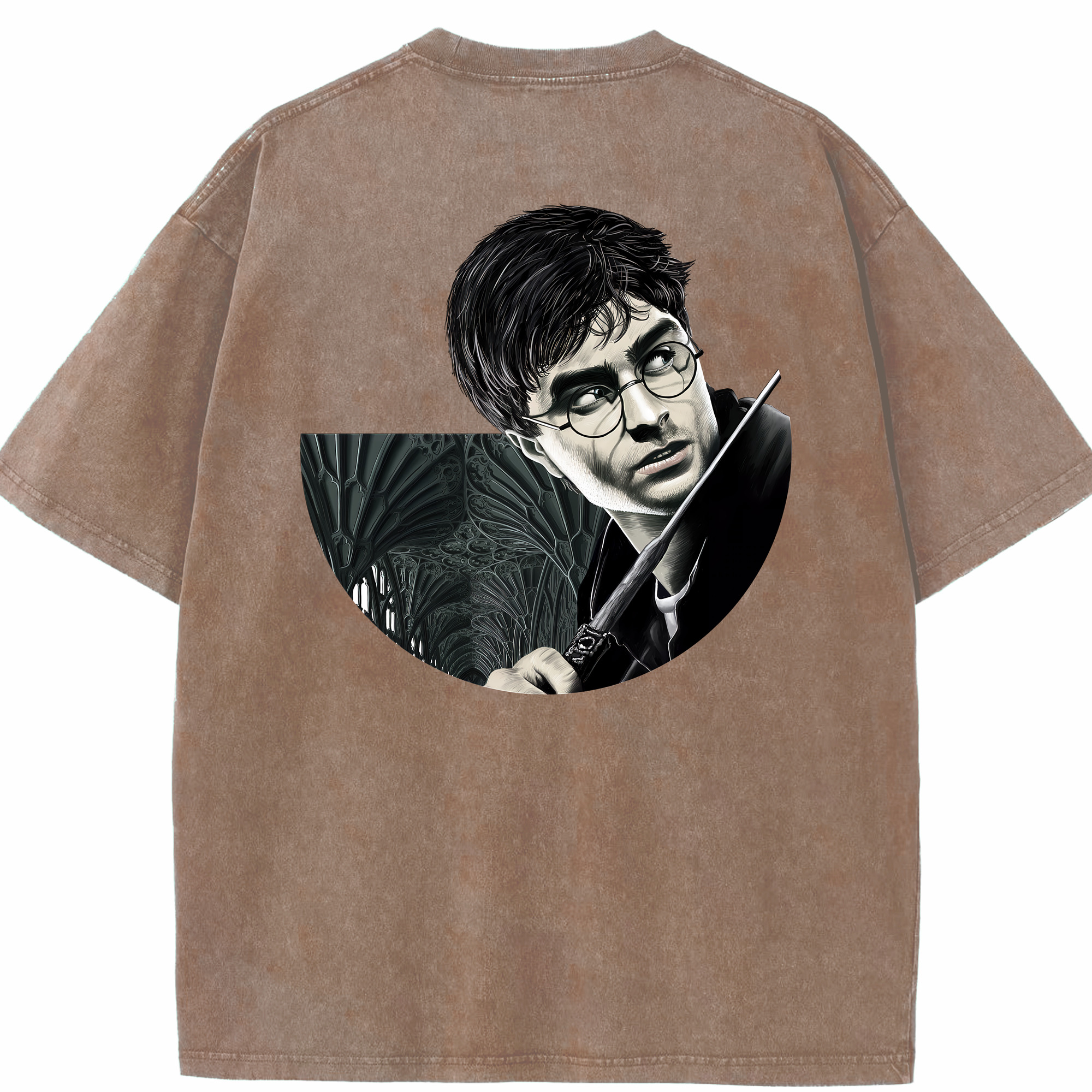 （画像用） Harry Potter ハリー・ポッターシリーズ 綿100% ヴィンテージ風 半袖Tシャツ（背面プリント）