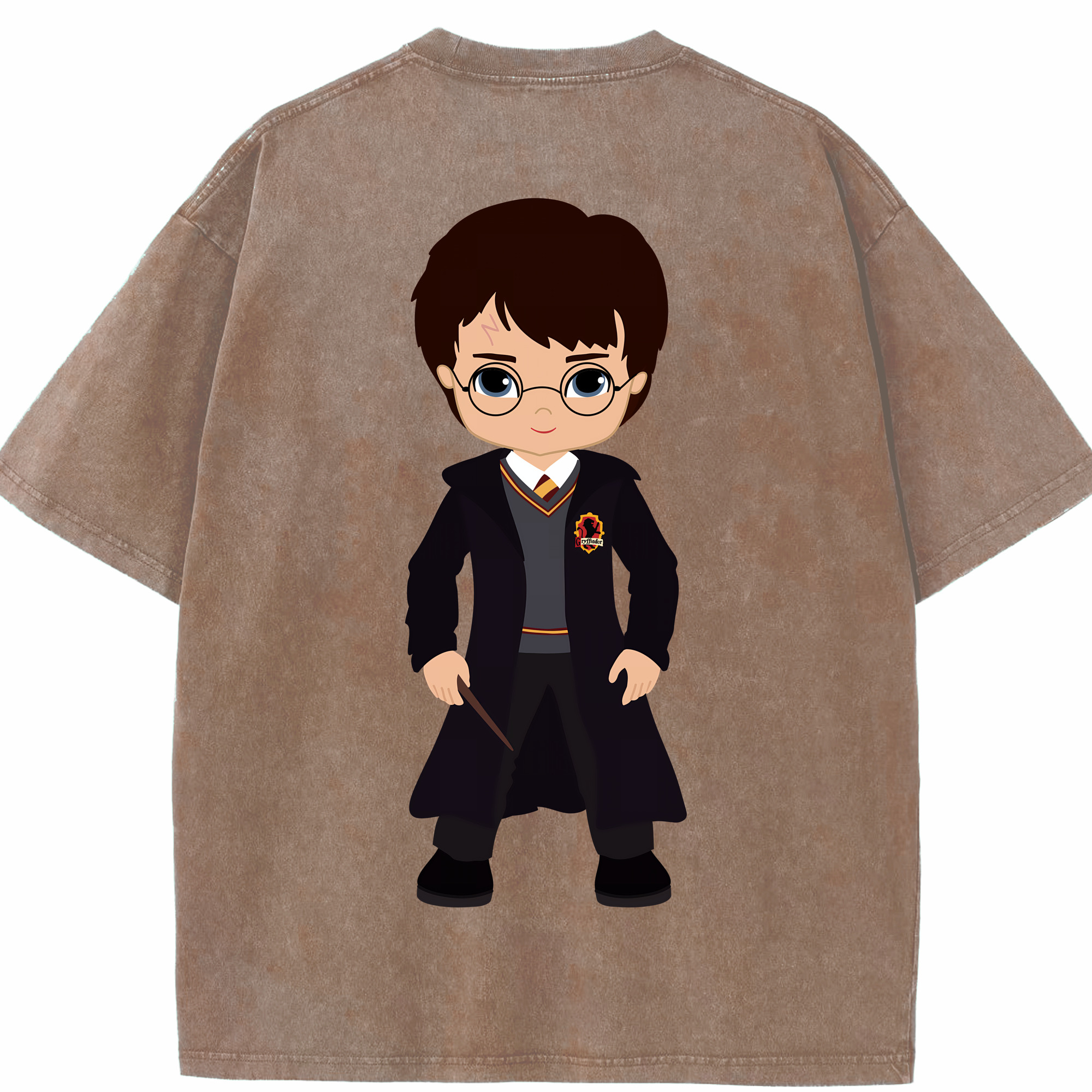 （画像用） Harry Potter ハリー・ポッターシリーズ 綿100% ヴィンテージ風 半袖Tシャツ（背面プリント）