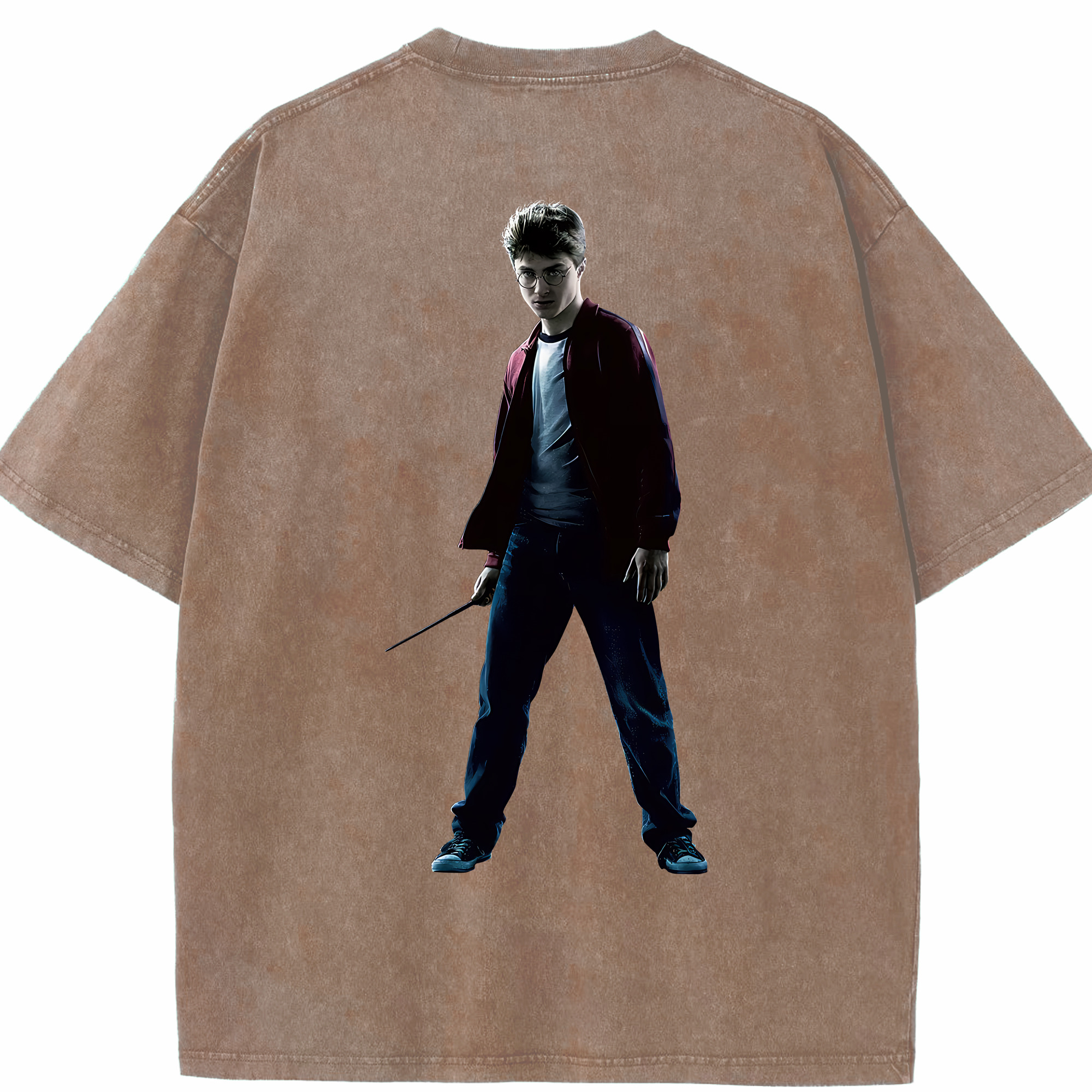 （画像用） Harry Potter ハリー・ポッターシリーズ 綿100% ヴィンテージ風 半袖Tシャツ（背面プリント）