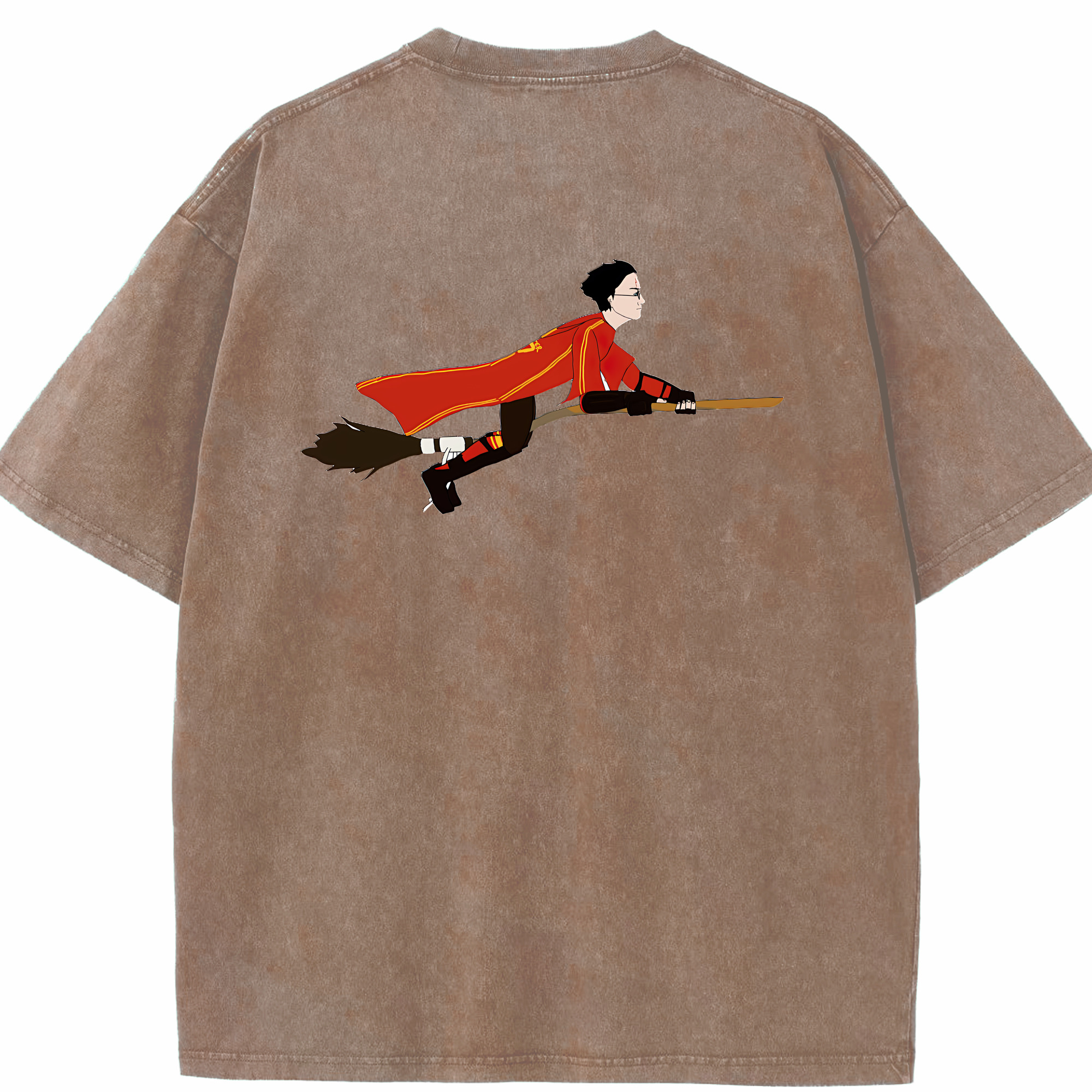 （画像用） Harry Potter ハリー・ポッターシリーズ 綿100% ヴィンテージ風 半袖Tシャツ（背面プリント）