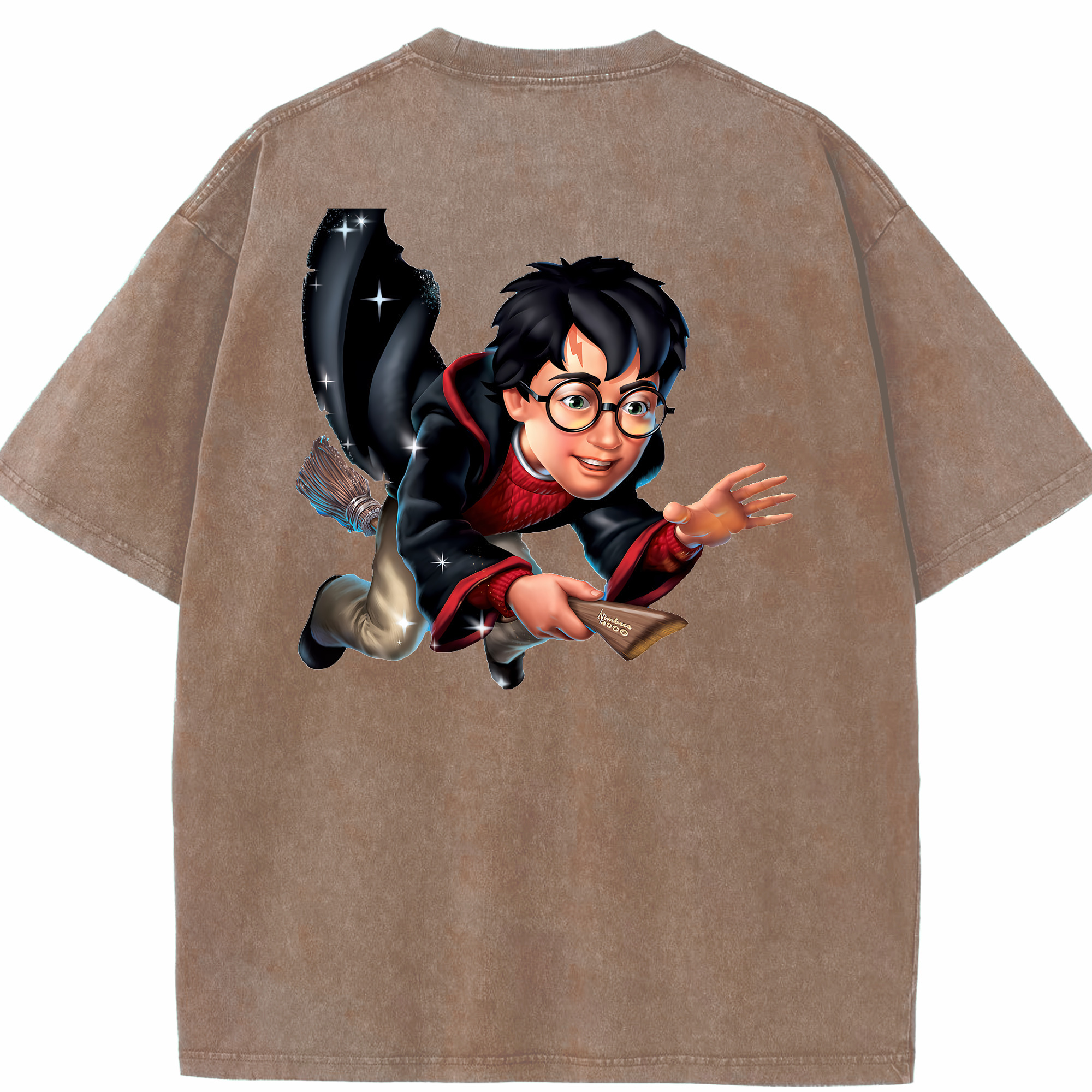 （画像用） Harry Potter ハリー・ポッターシリーズ 綿100% ヴィンテージ風 半袖Tシャツ（背面プリント）