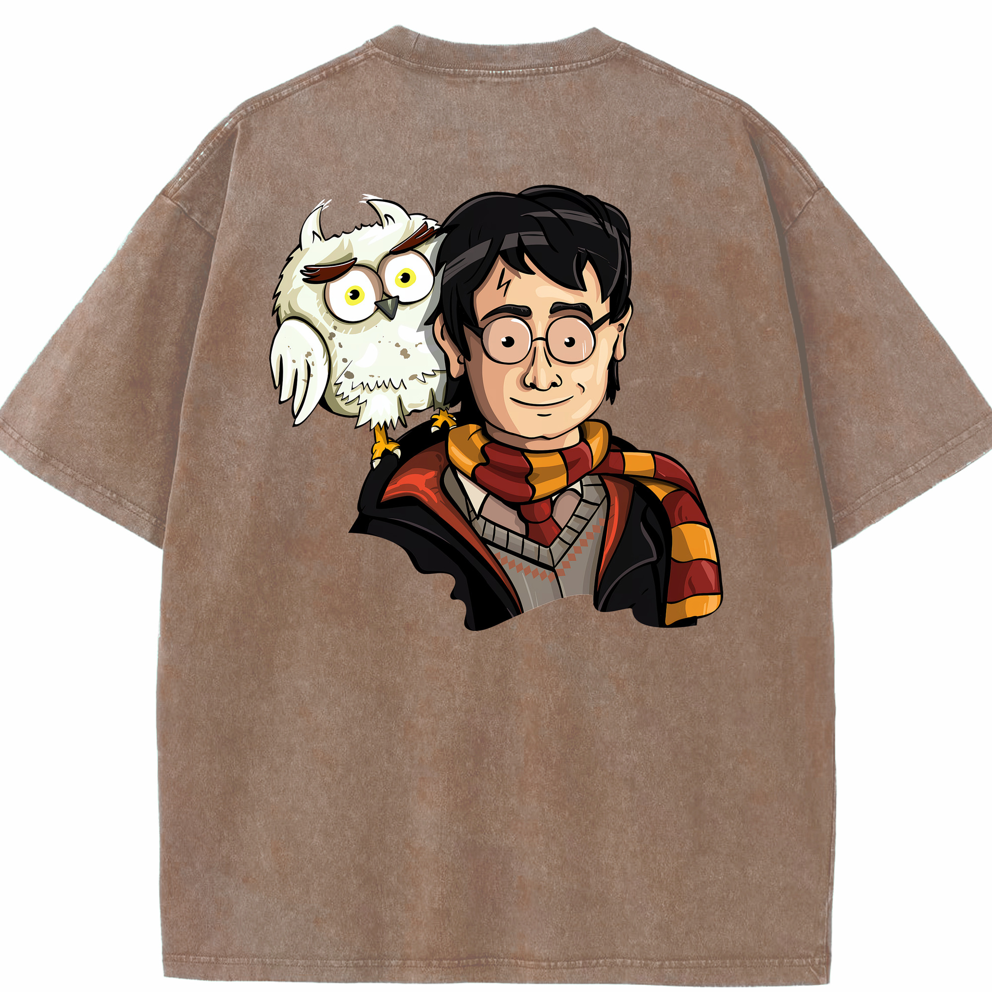 （画像用） Harry Potter ハリー・ポッターシリーズ 綿100% ヴィンテージ風 半袖Tシャツ（背面プリント）