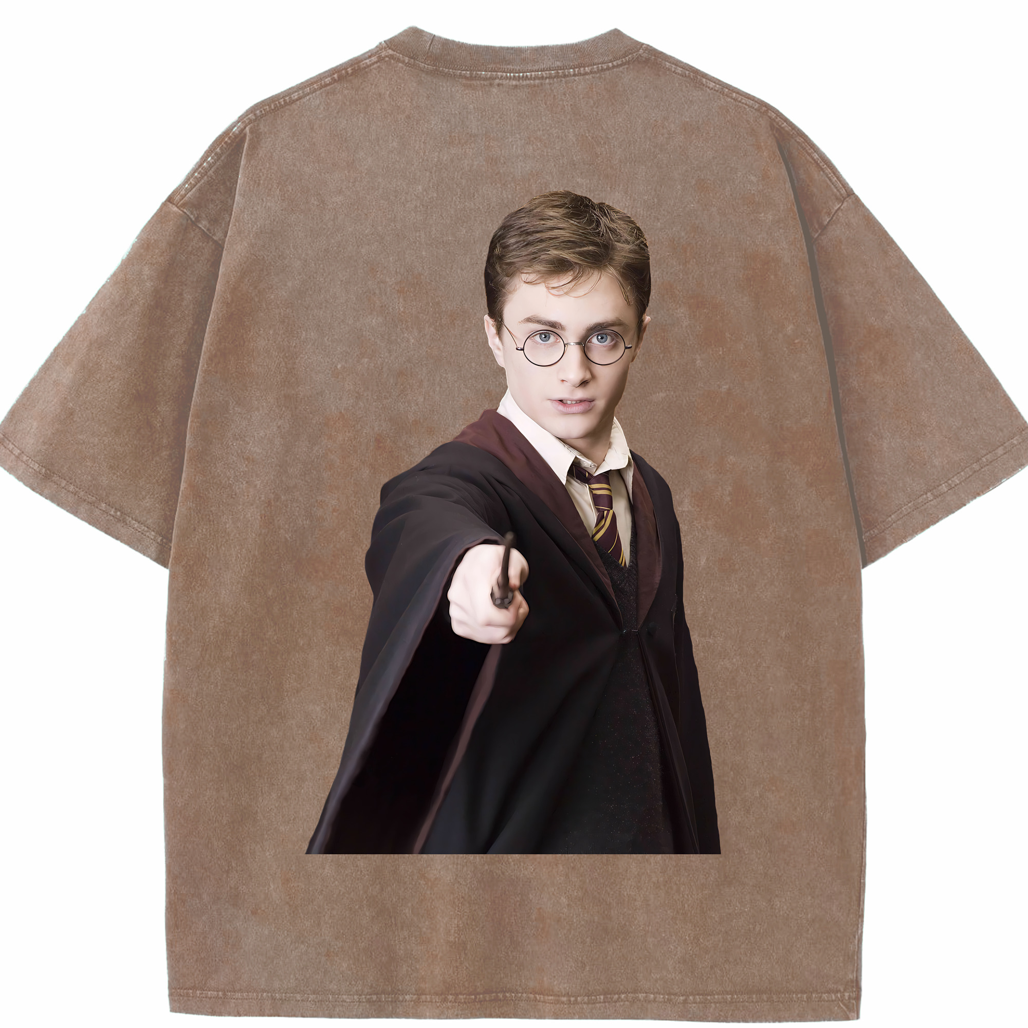 （画像用） Harry Potter ハリー・ポッターシリーズ 綿100% ヴィンテージ風 半袖Tシャツ（背面プリント）