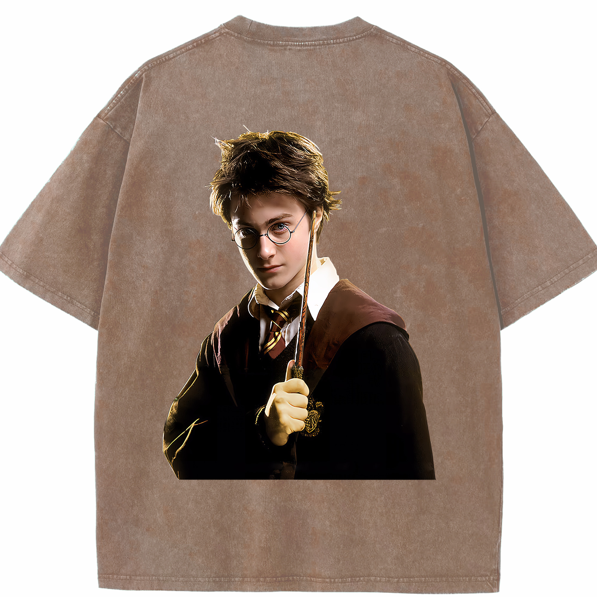 （画像用） Harry Potter ハリー・ポッターシリーズ 綿100% ヴィンテージ風 半袖Tシャツ（背面プリント）