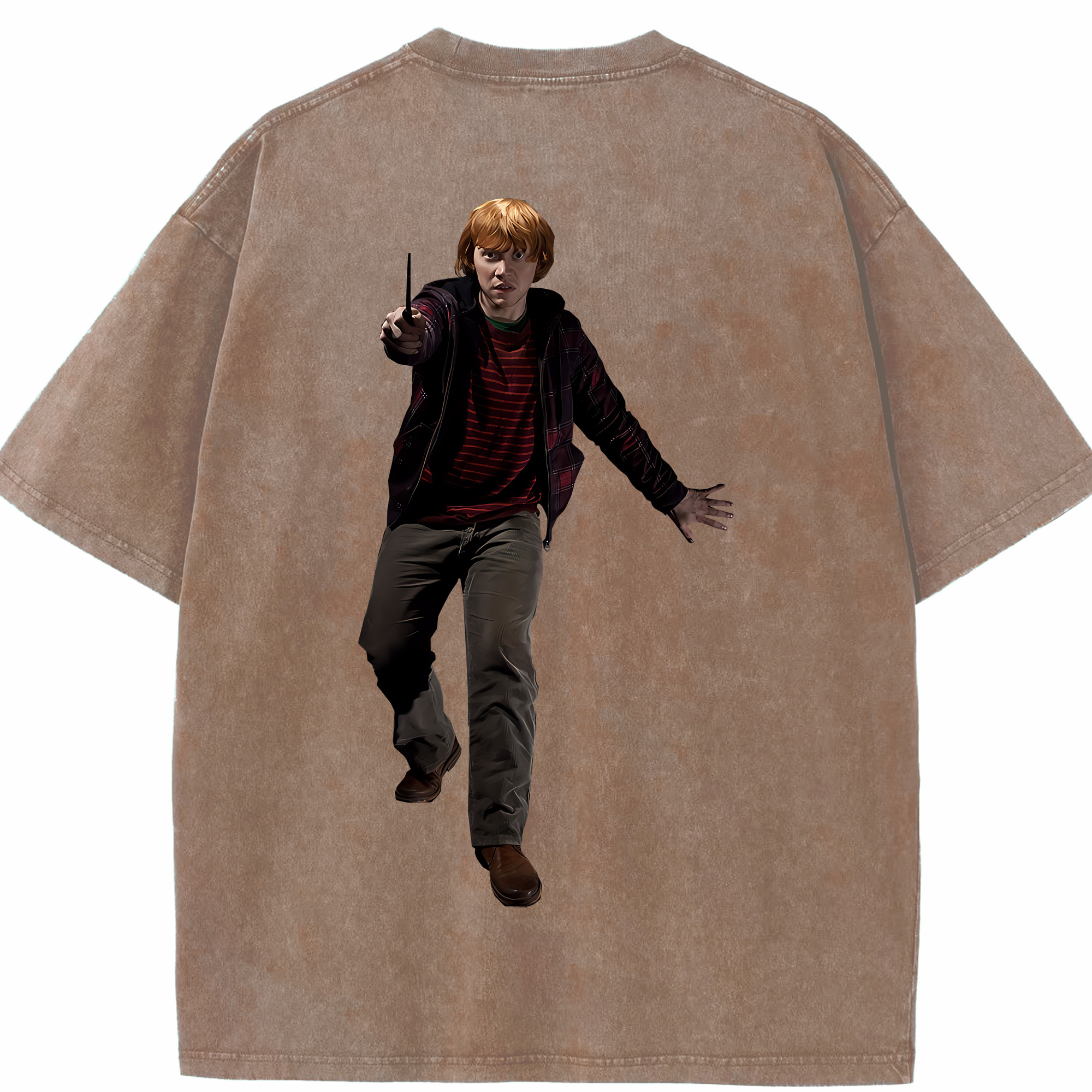 （画像用） Harry Potter ハリー・ポッターシリーズ 綿100% ヴィンテージ風 半袖Tシャツ（背面プリント）