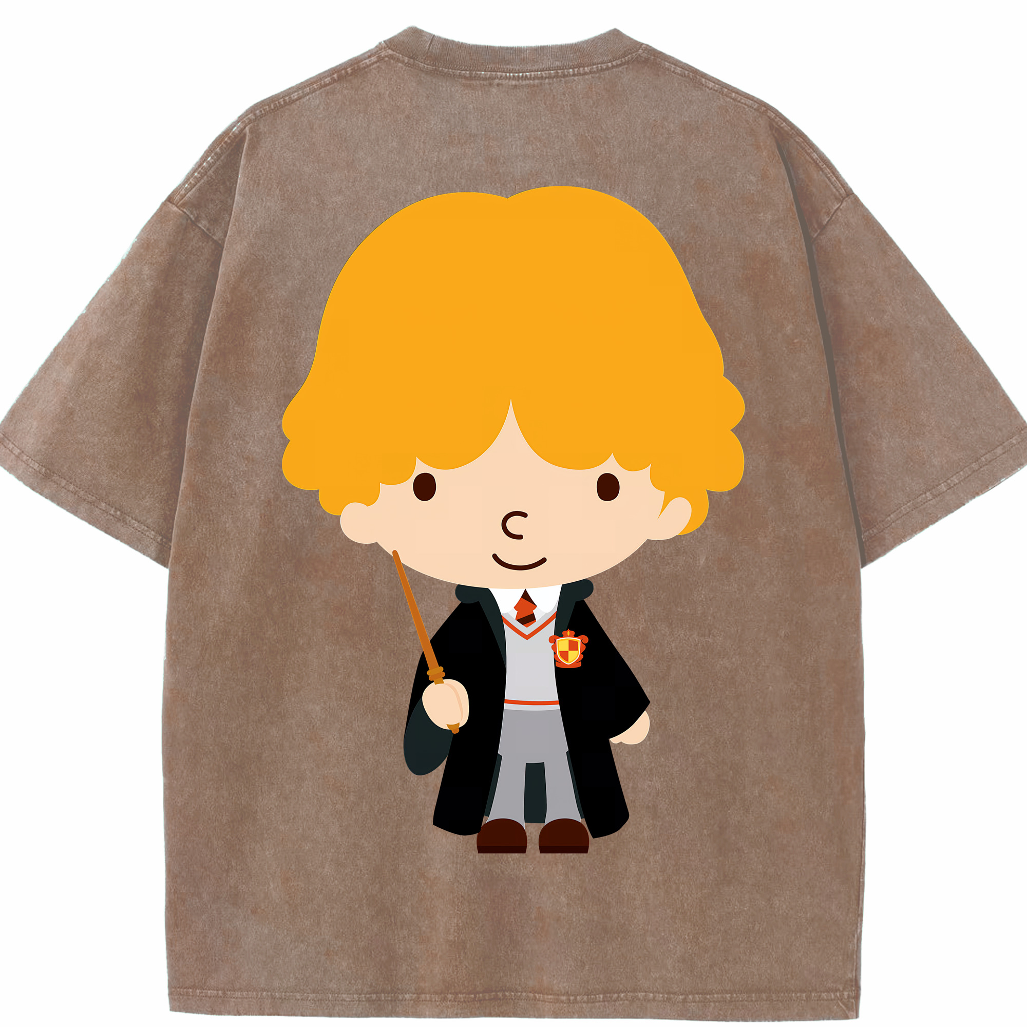 （画像用） Harry Potter ハリー・ポッターシリーズ 綿100% ヴィンテージ風 半袖Tシャツ（背面プリント）