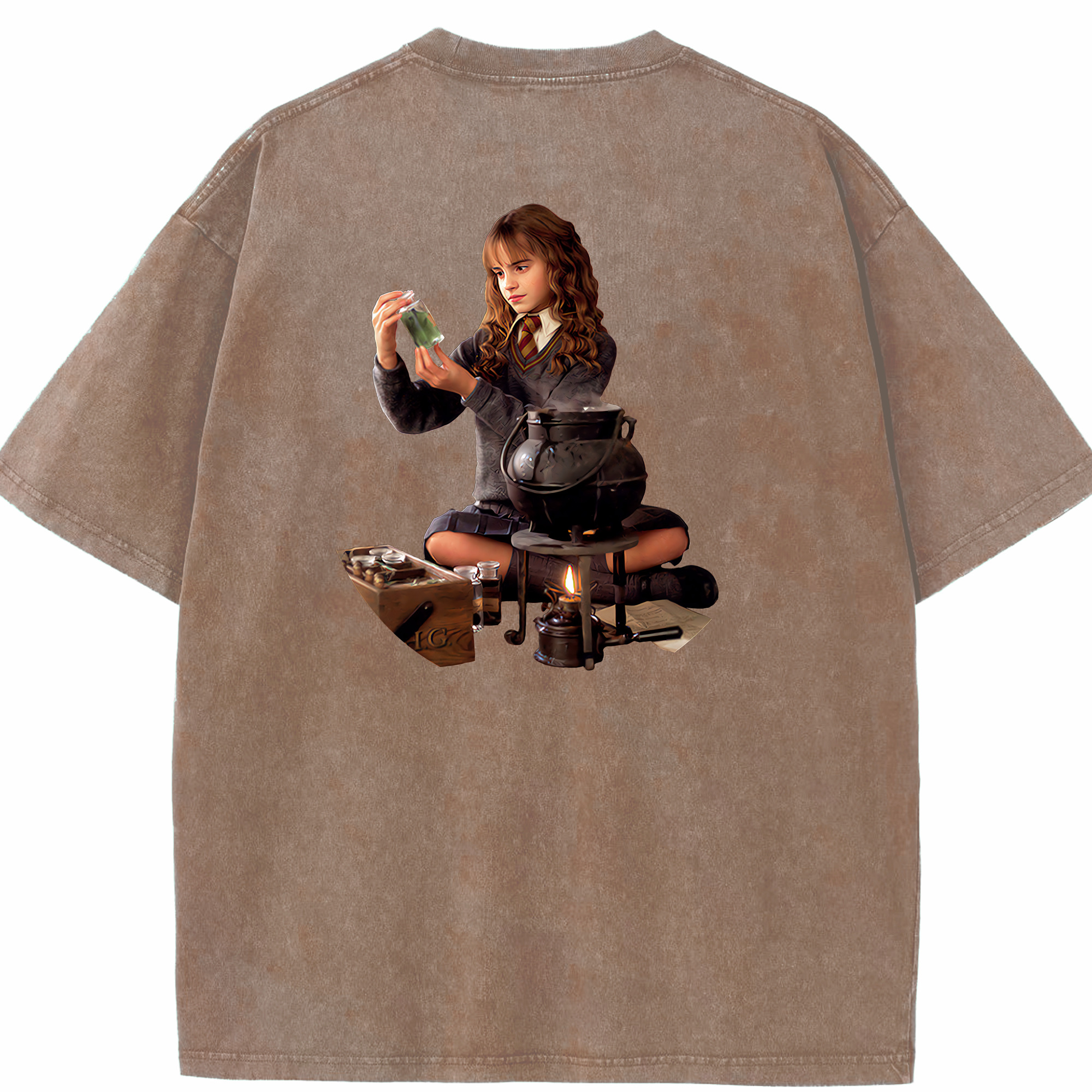 （画像用） Harry Potter ハリー・ポッターシリーズ 綿100% ヴィンテージ風 半袖Tシャツ（背面プリント）