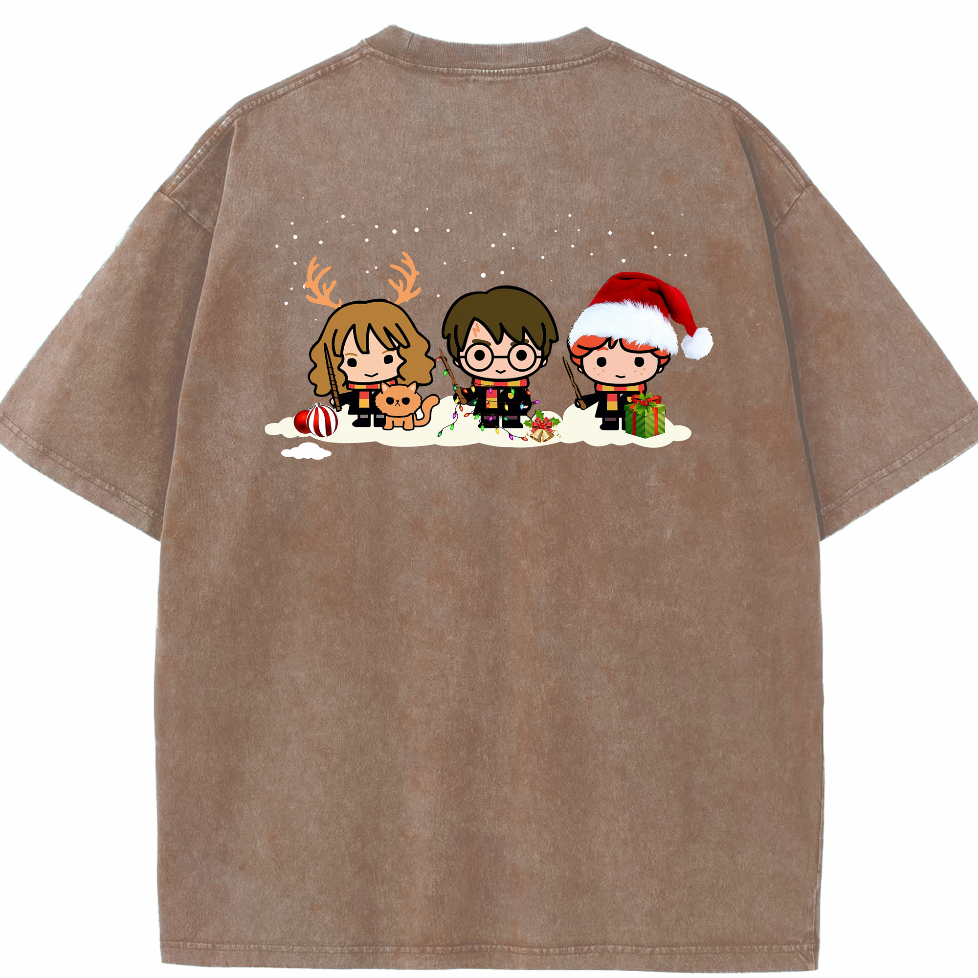 （画像用） Harry Potter ハリー・ポッターシリーズ 綿100% ヴィンテージ風 半袖Tシャツ（背面プリント）