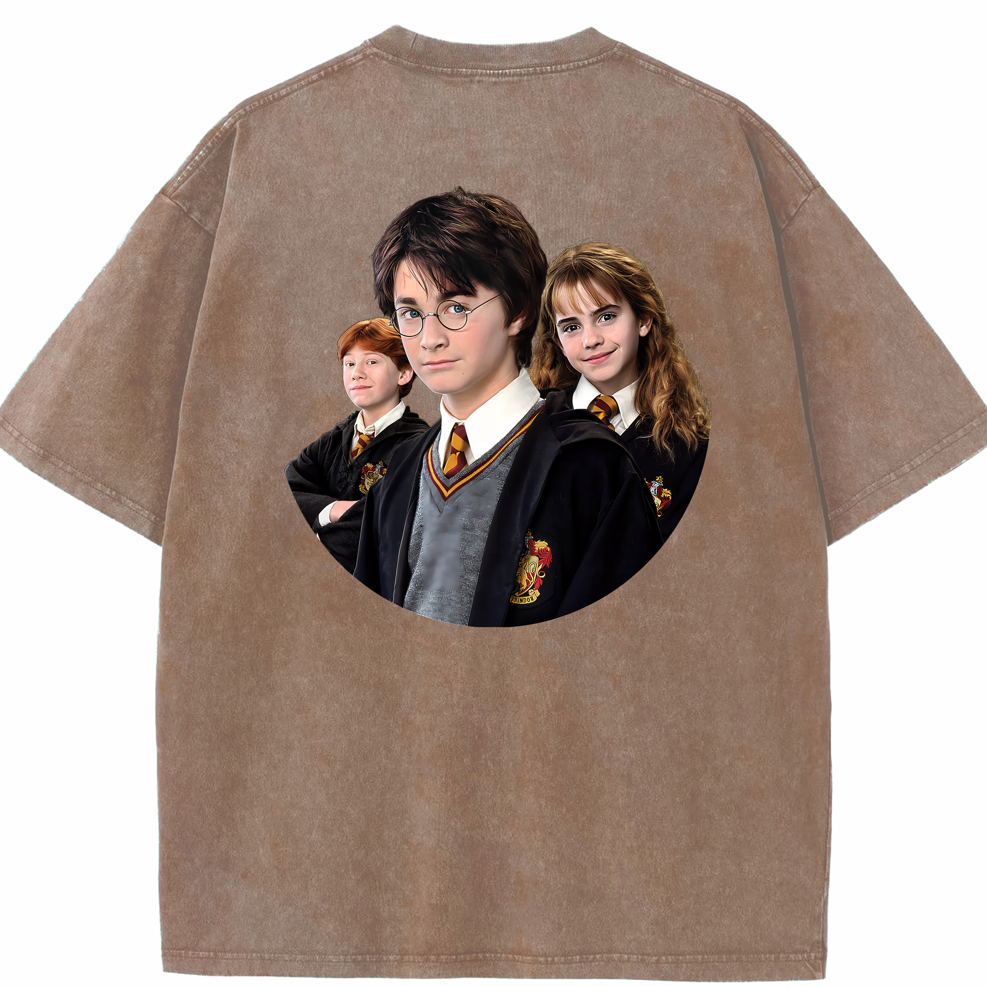 （画像用） Harry Potter ハリー・ポッターシリーズ 綿100% ヴィンテージ風 半袖Tシャツ（背面プリント）