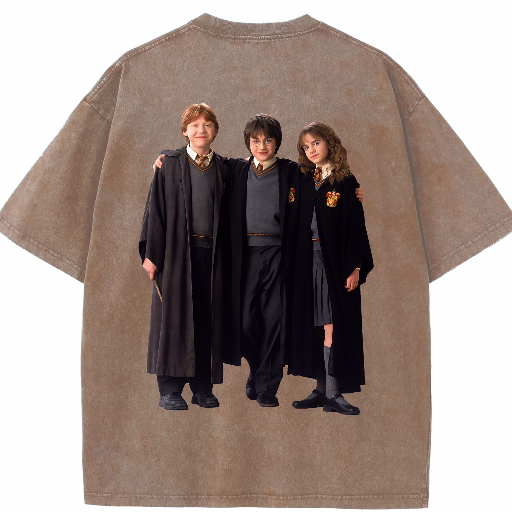 （画像用） Harry Potter ハリー・ポッターシリーズ 綿100% ヴィンテージ風 半袖Tシャツ（背面プリント）