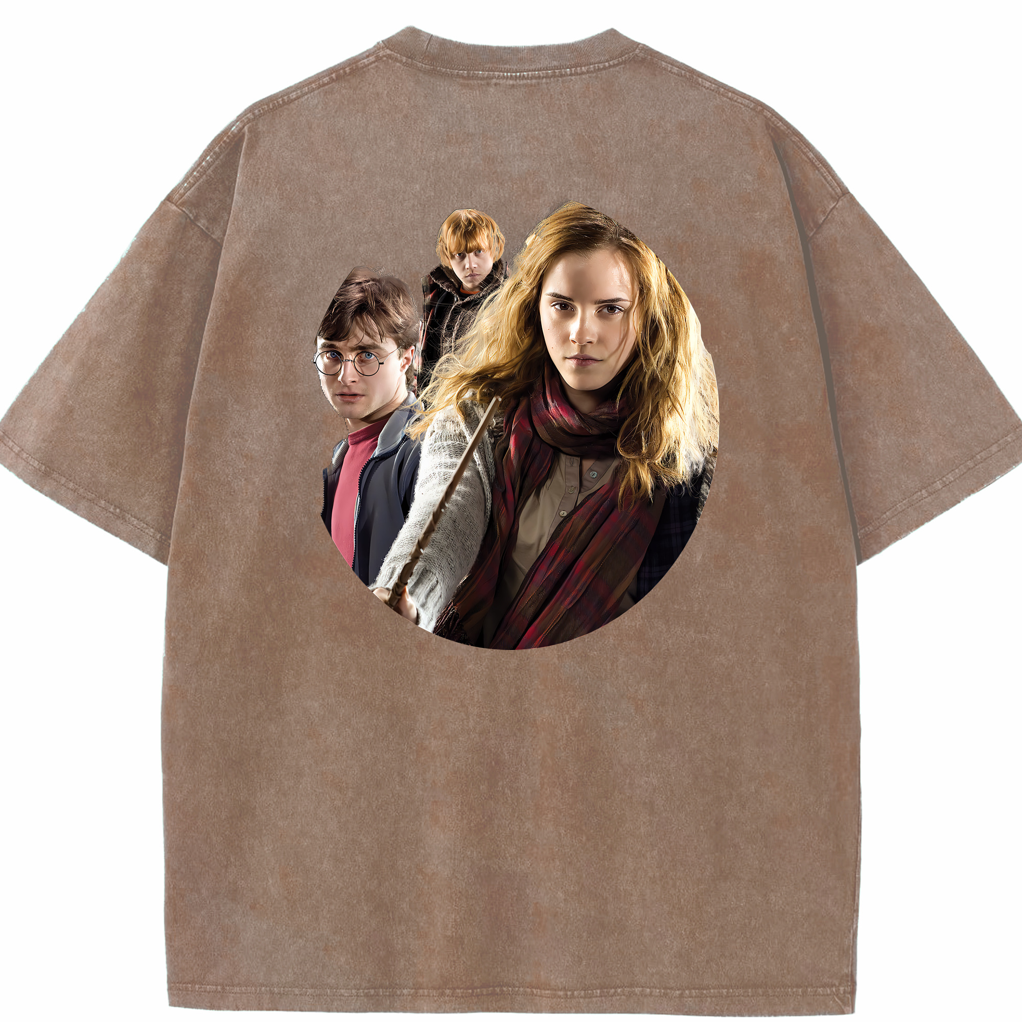 （画像用） Harry Potter ハリー・ポッターシリーズ 綿100% ヴィンテージ風 半袖Tシャツ（背面プリント）