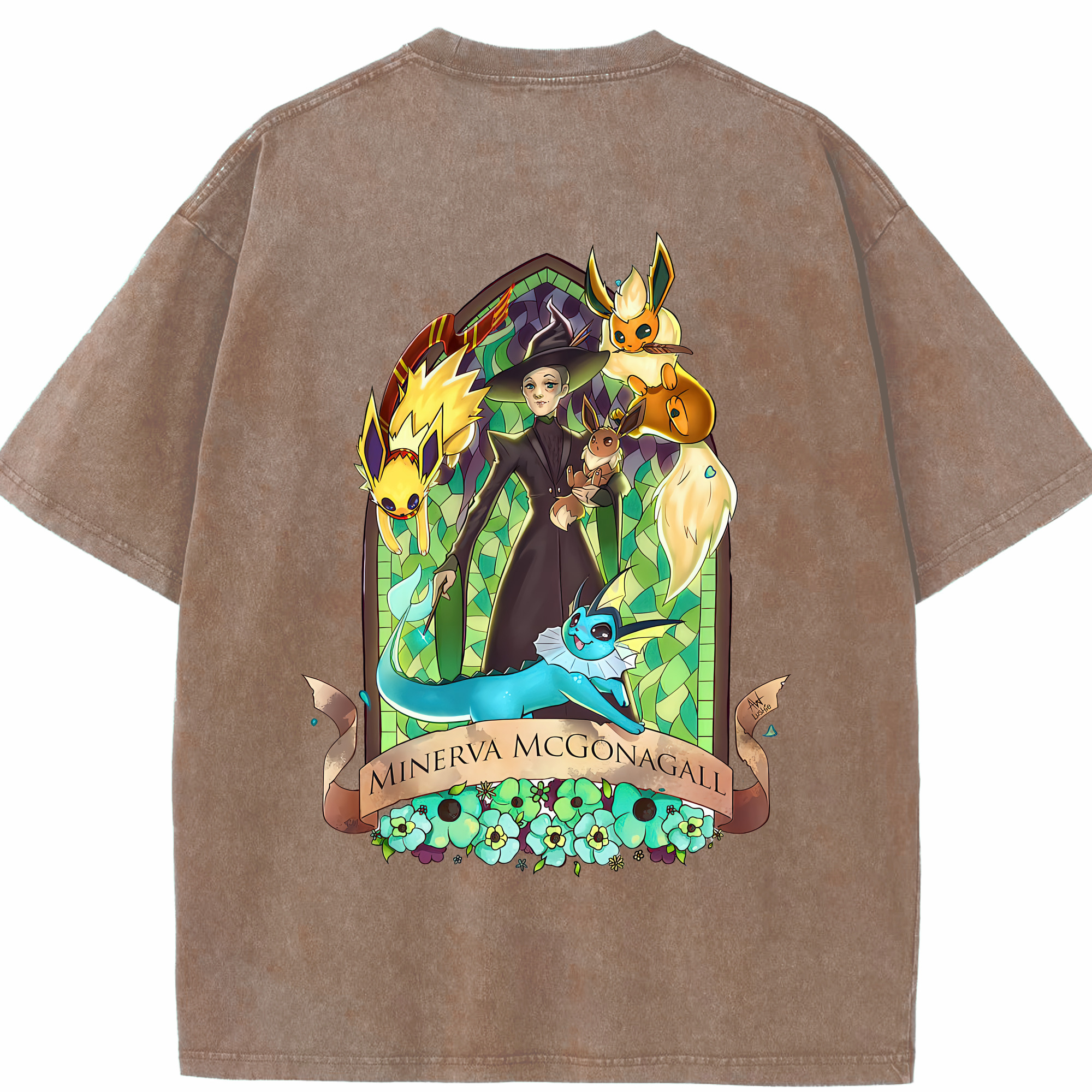 （画像用） Harry Potter ハリー・ポッターシリーズ 綿100% ヴィンテージ風 半袖Tシャツ（背面プリント）