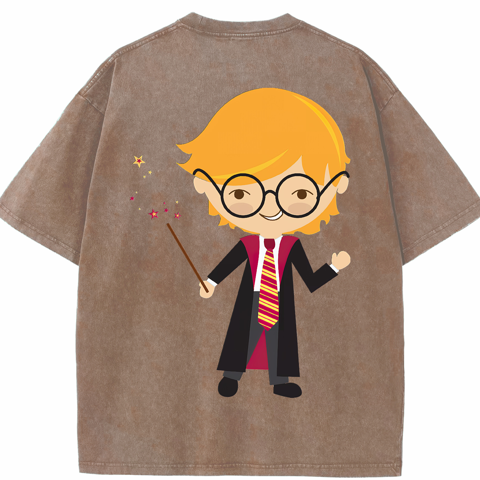（画像用） Harry Potter ハリー・ポッターシリーズ 綿100% ヴィンテージ風 半袖Tシャツ（背面プリント）