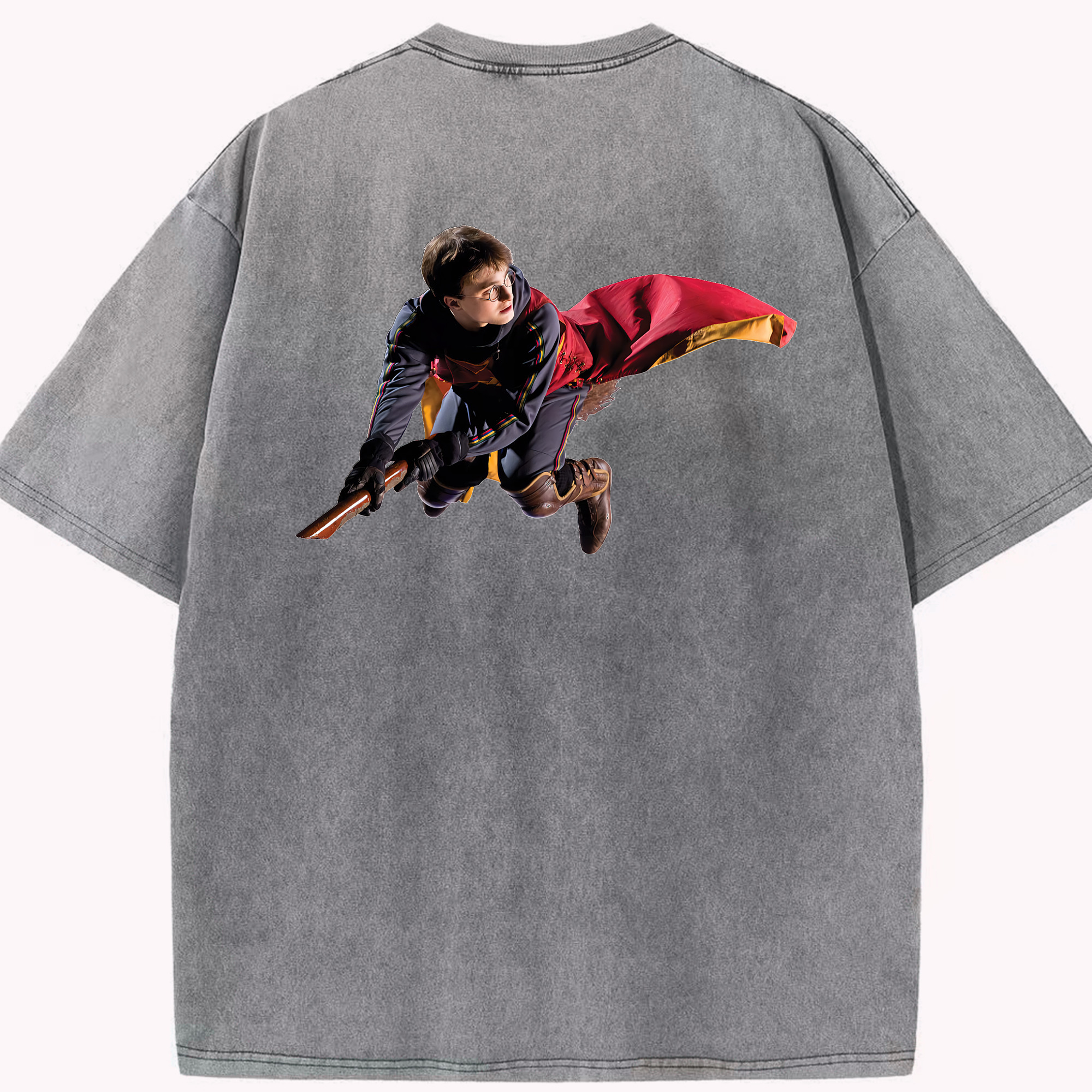 （画像用） Harry Potter ハリー・ポッターシリーズ 綿100% ヴィンテージ風 半袖Tシャツ（背面プリント）