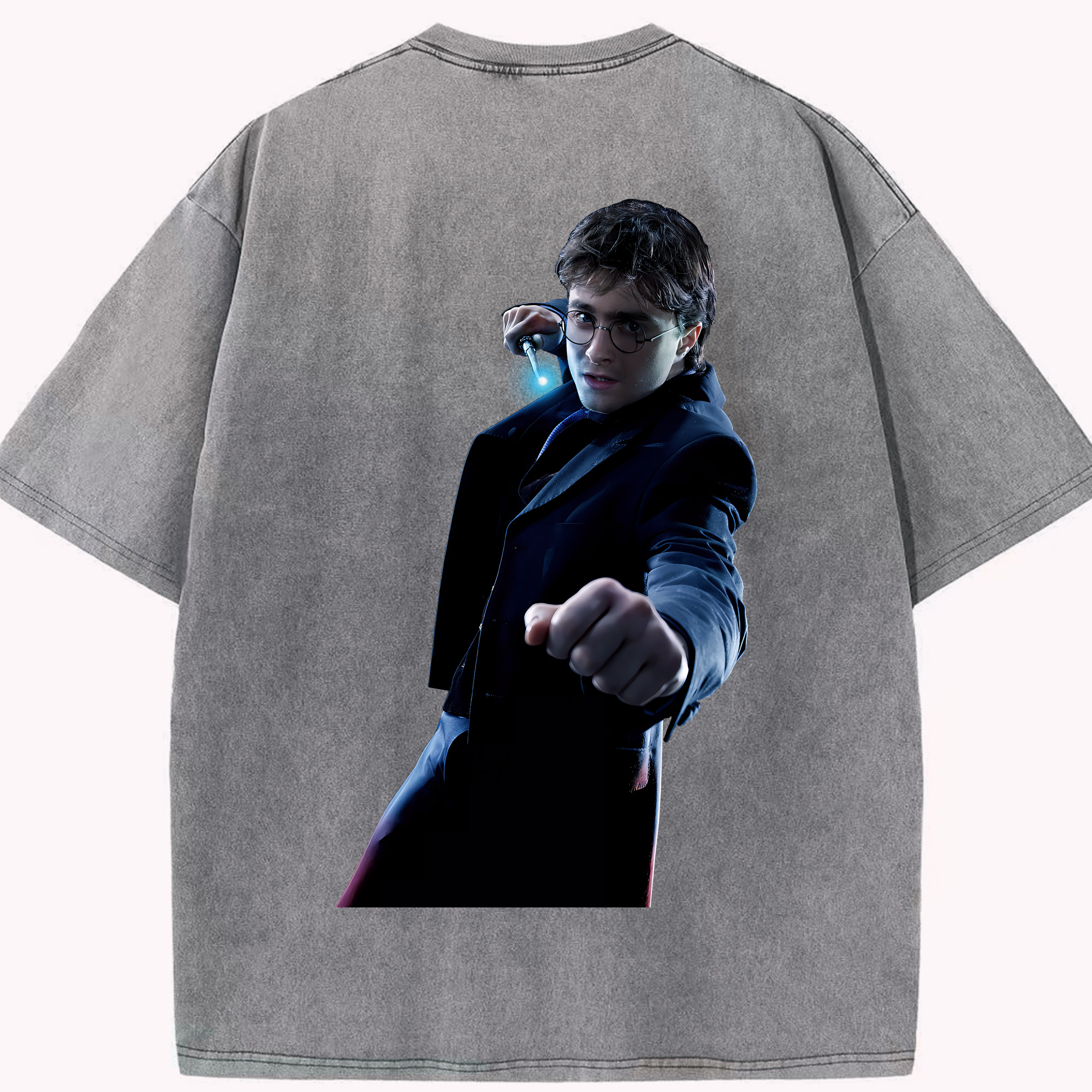 （画像用） Harry Potter ハリー・ポッターシリーズ 綿100% ヴィンテージ風 半袖Tシャツ（背面プリント）