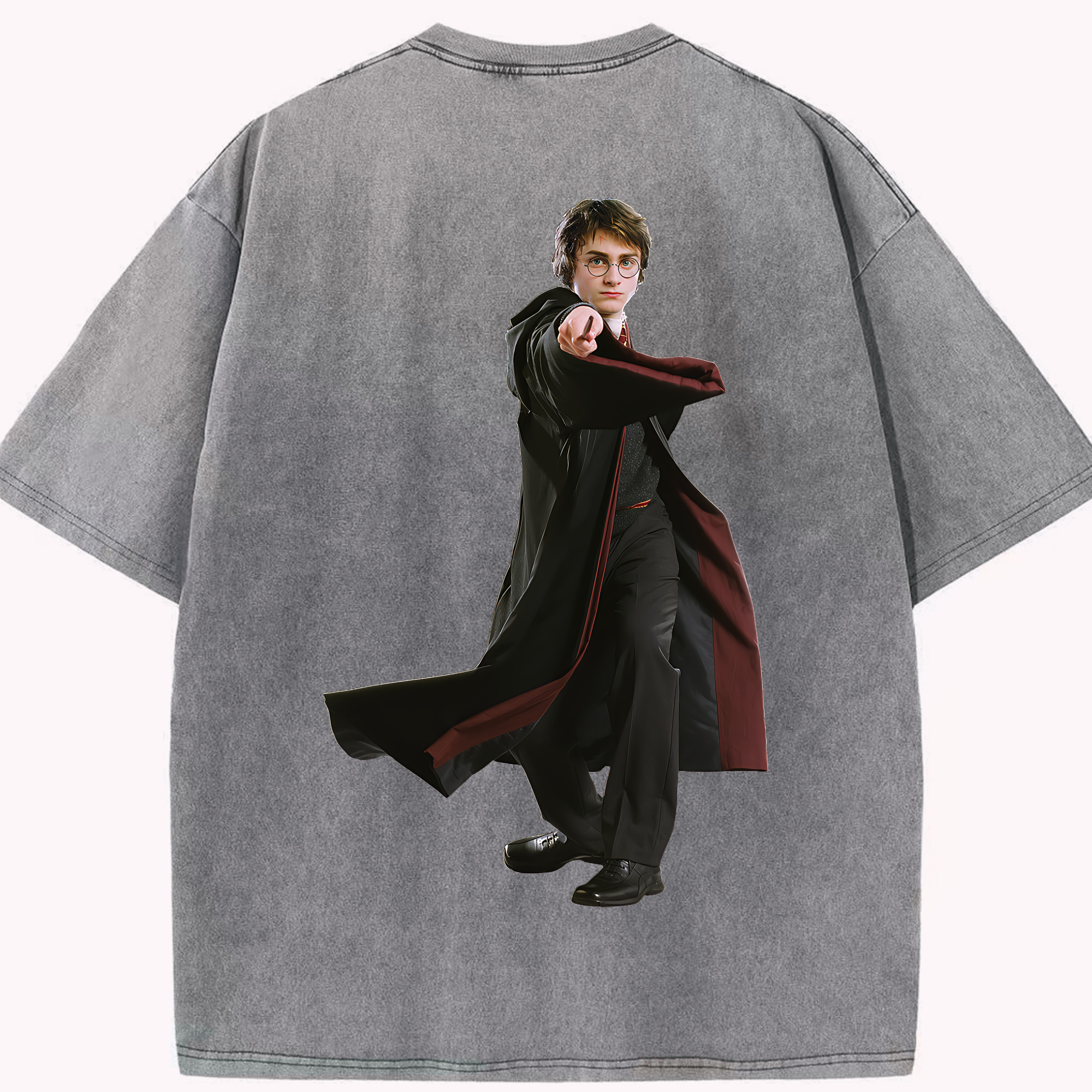 （画像用） Harry Potter ハリー・ポッターシリーズ 綿100% ヴィンテージ風 半袖Tシャツ（背面プリント）
