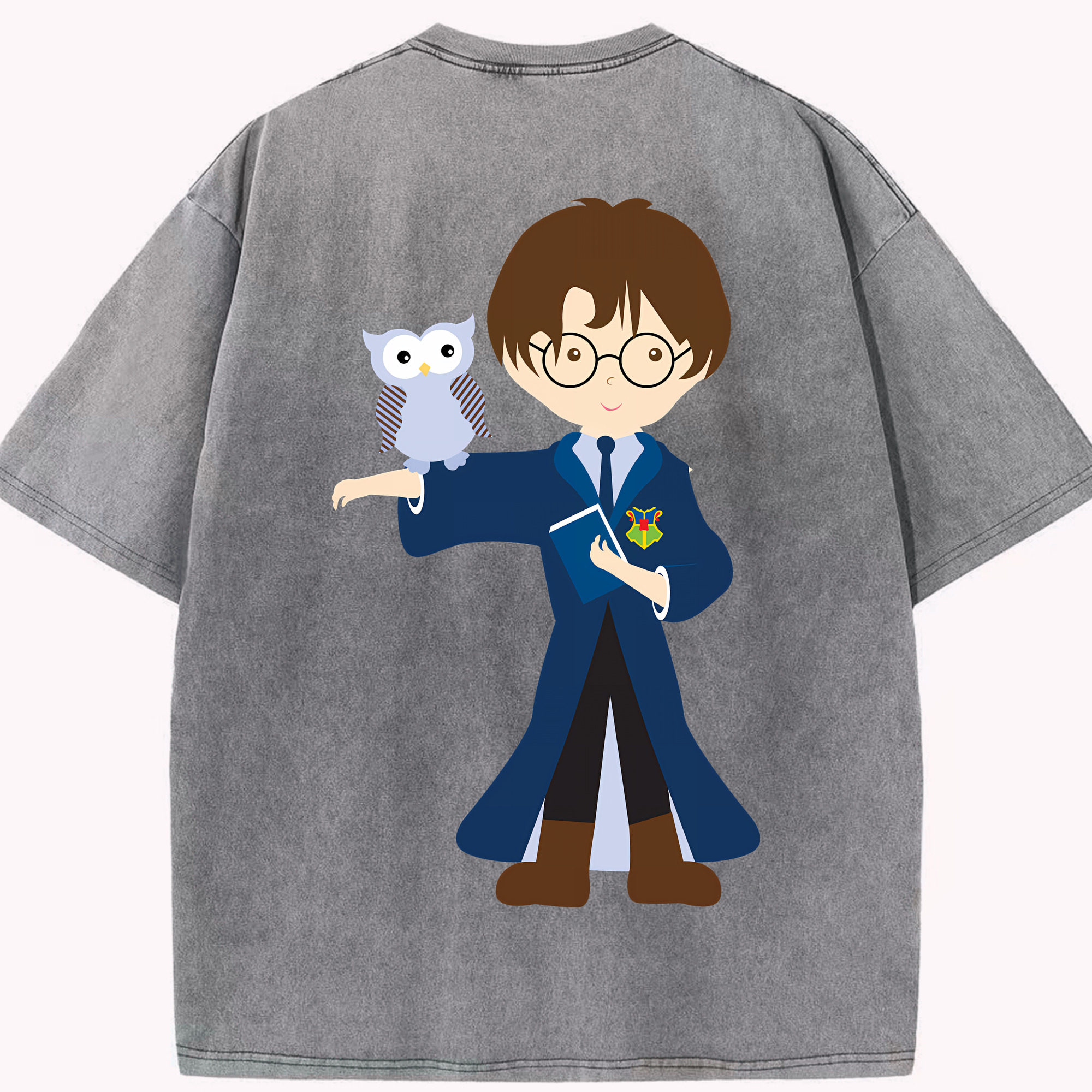 （画像用） Harry Potter ハリー・ポッターシリーズ 綿100% ヴィンテージ風 半袖Tシャツ（背面プリント）