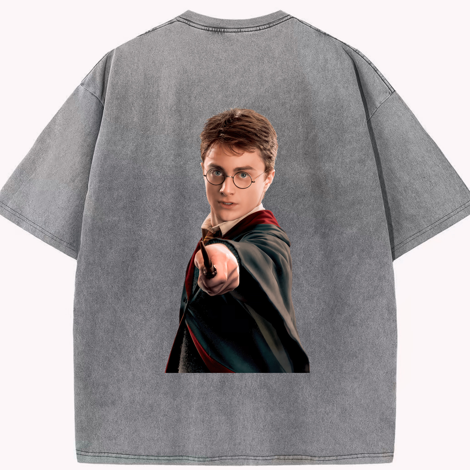 （画像用） Harry Potter ハリー・ポッターシリーズ 綿100% ヴィンテージ風 半袖Tシャツ（背面プリント）