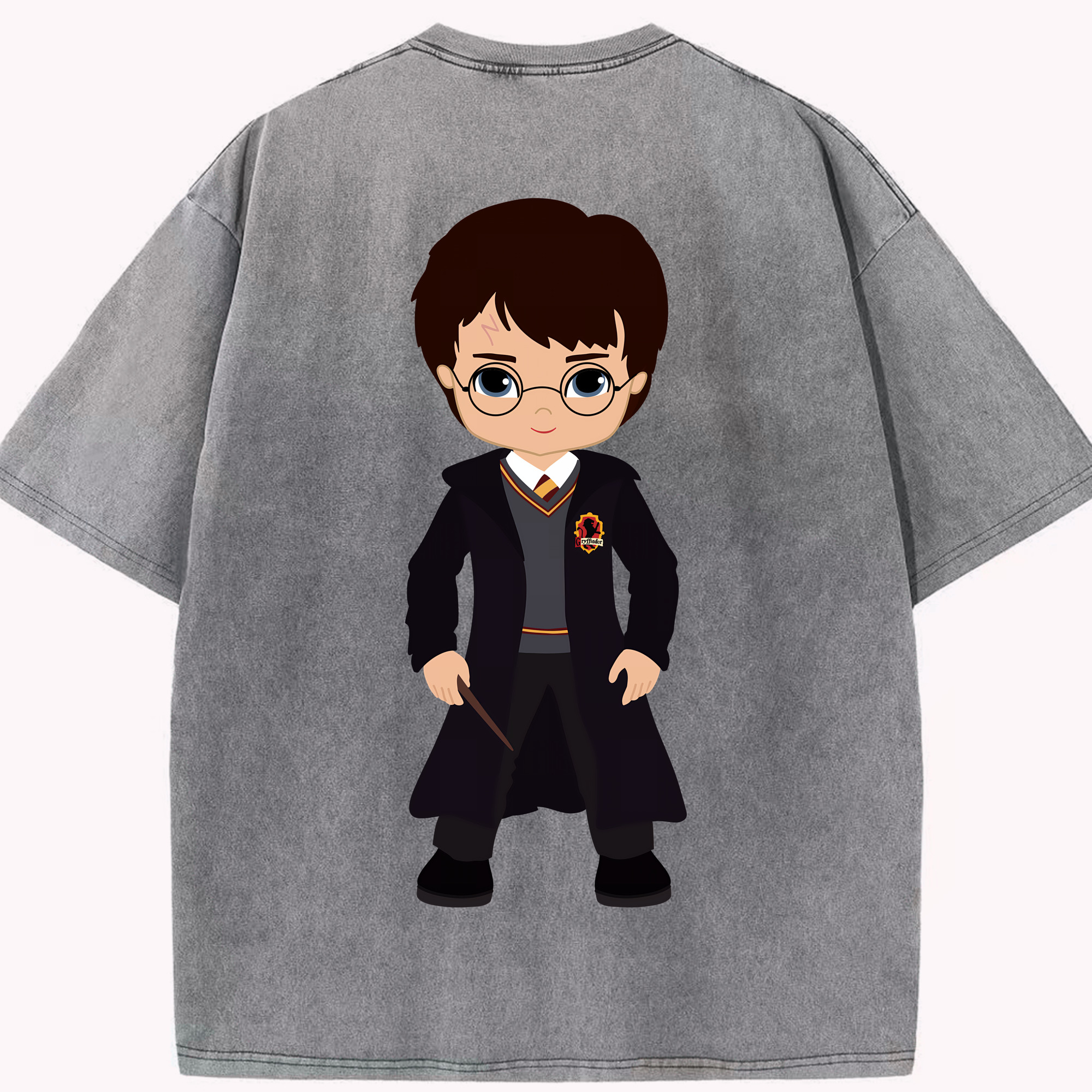 （画像用） Harry Potter ハリー・ポッターシリーズ 綿100% ヴィンテージ風 半袖Tシャツ（背面プリント）