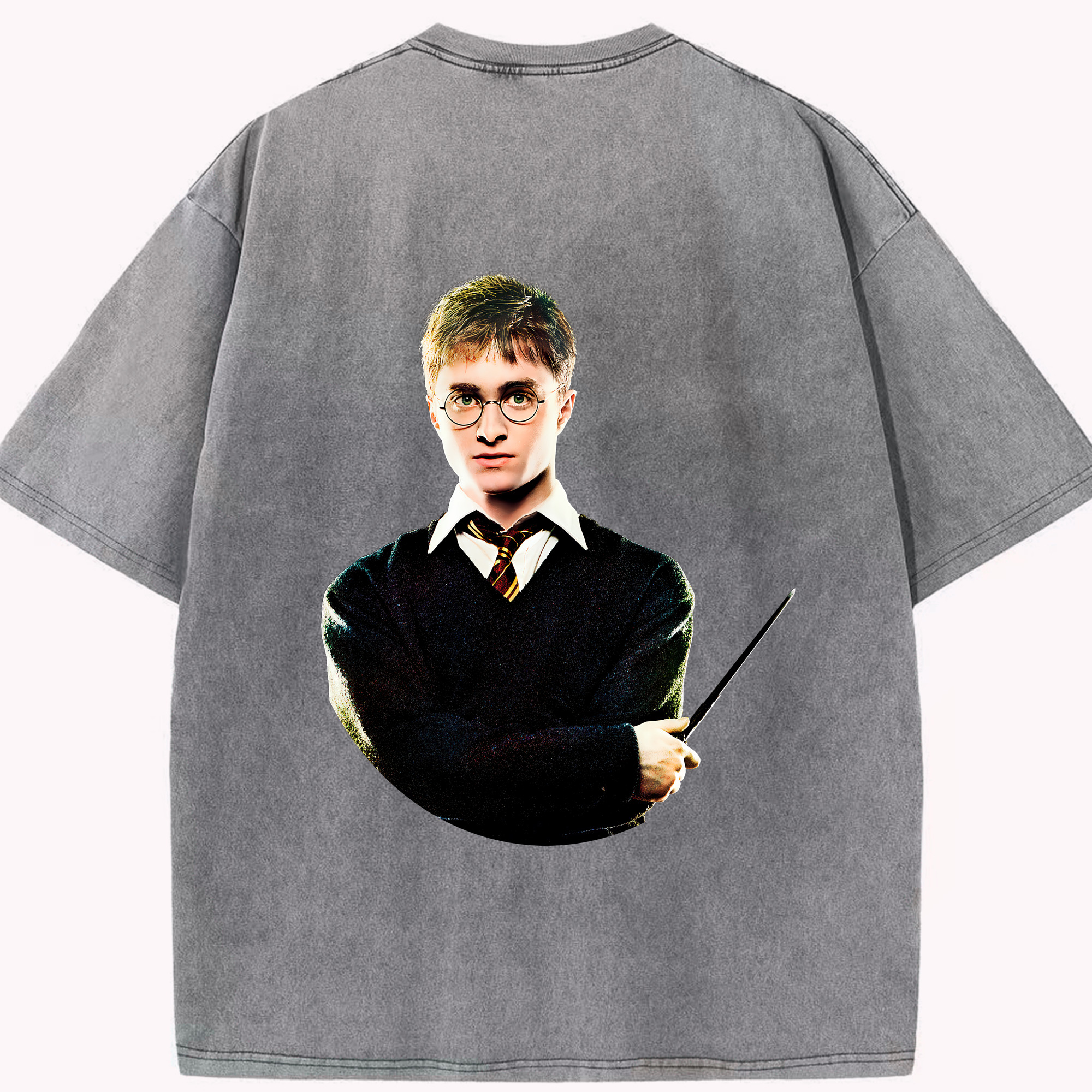 （画像用） Harry Potter ハリー・ポッターシリーズ 綿100% ヴィンテージ風 半袖Tシャツ（背面プリント）