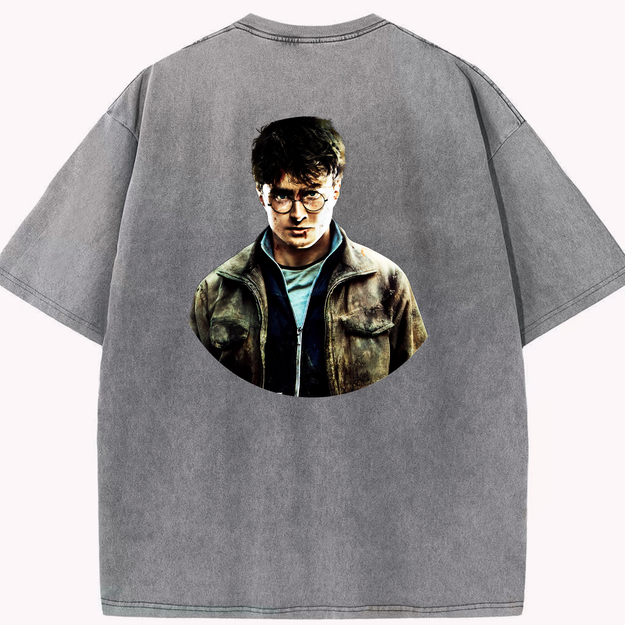 （画像用） Harry Potter ハリー・ポッターシリーズ 綿100% ヴィンテージ風 半袖Tシャツ（背面プリント）