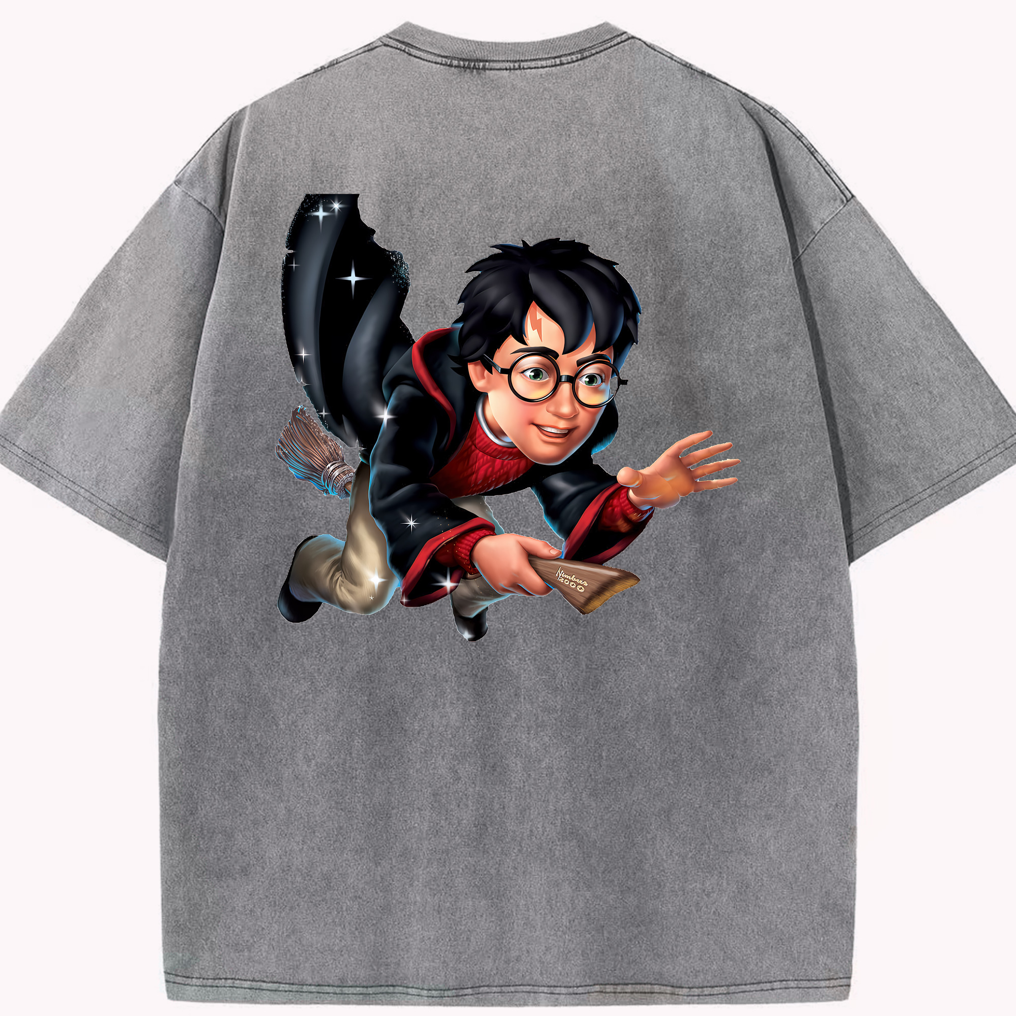 （画像用） Harry Potter ハリー・ポッターシリーズ 綿100% ヴィンテージ風 半袖Tシャツ（背面プリント）