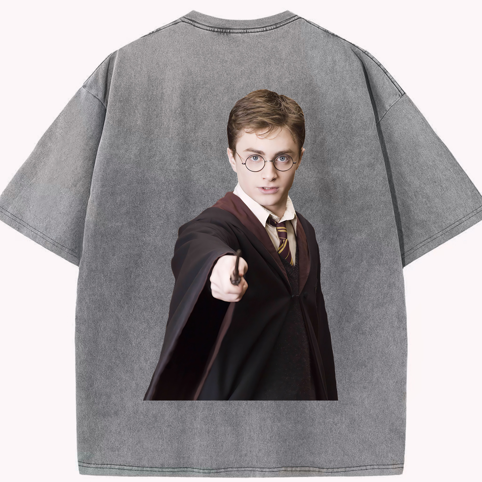 （画像用） Harry Potter ハリー・ポッターシリーズ 綿100% ヴィンテージ風 半袖Tシャツ（背面プリント）