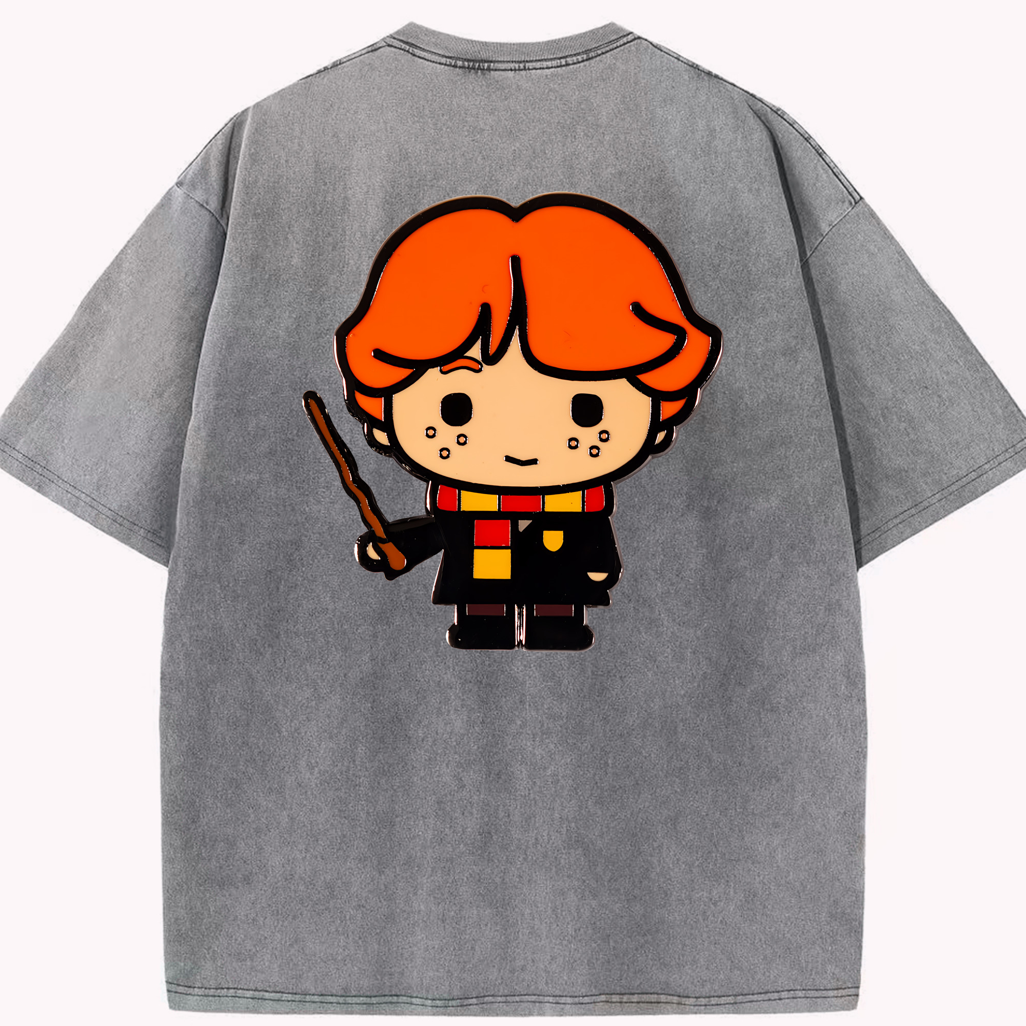 （画像用） Harry Potter ハリー・ポッターシリーズ 綿100% ヴィンテージ風 半袖Tシャツ（背面プリント）
