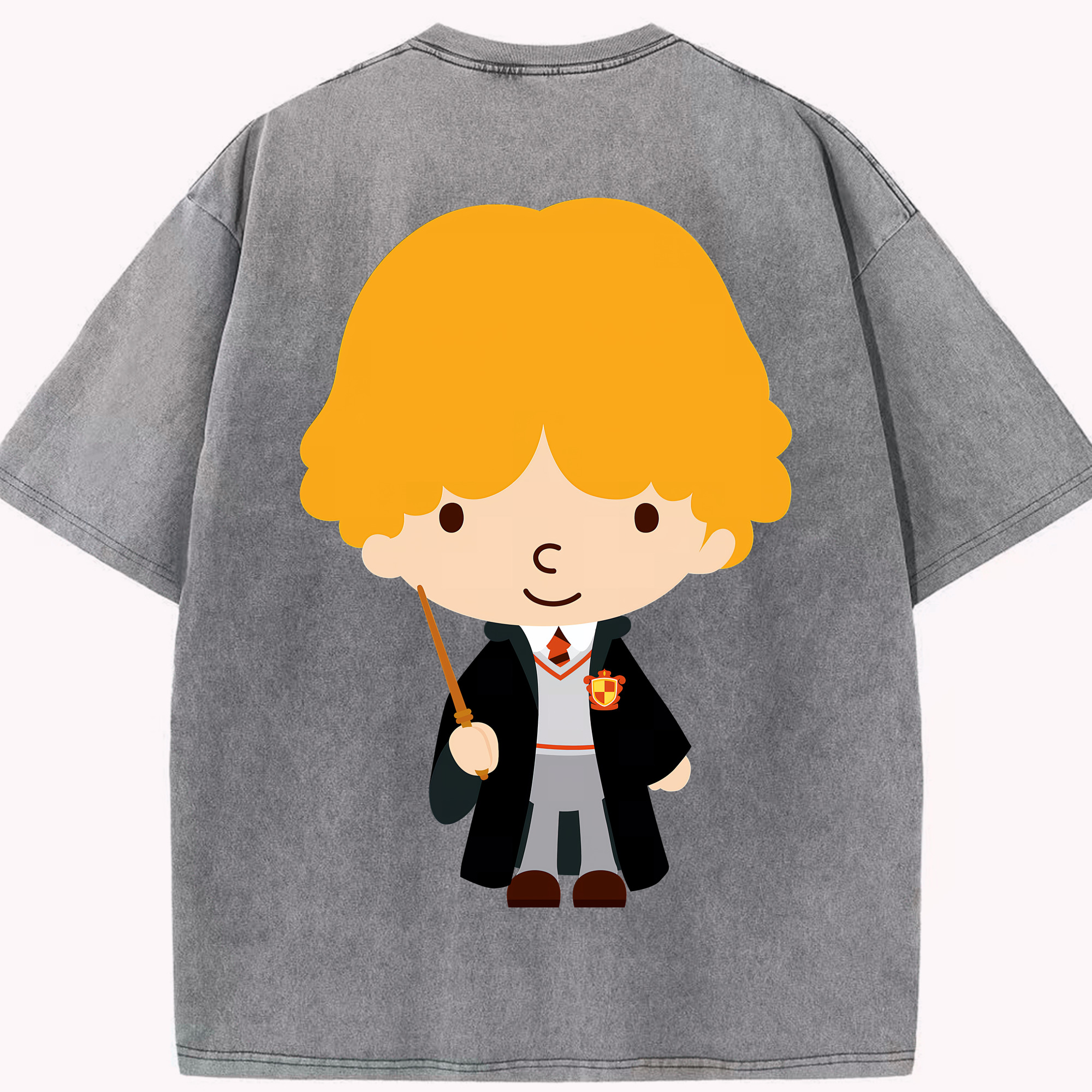 （画像用） Harry Potter ハリー・ポッターシリーズ 綿100% ヴィンテージ風 半袖Tシャツ（背面プリント）