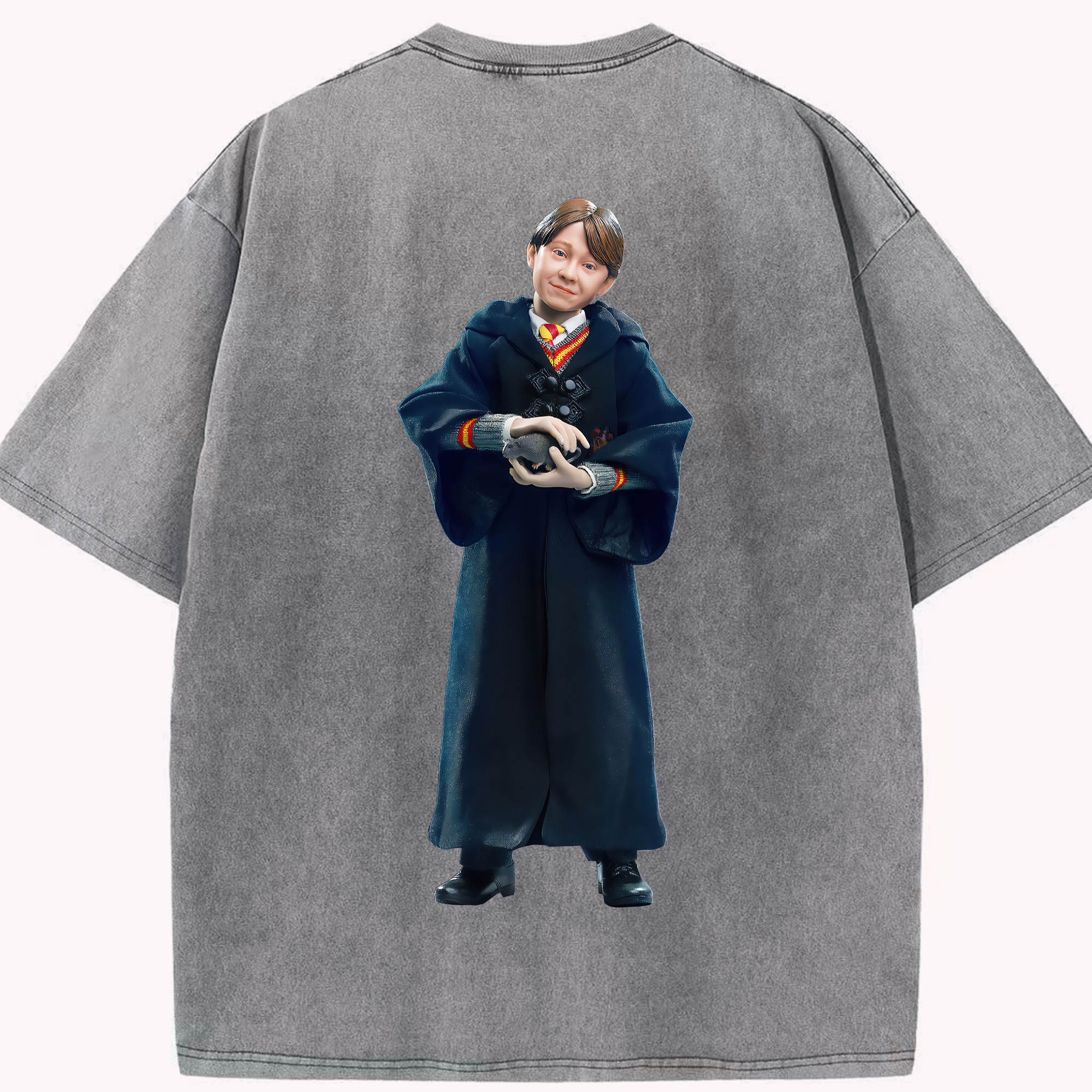 （画像用） Harry Potter ハリー・ポッターシリーズ 綿100% ヴィンテージ風 半袖Tシャツ（背面プリント）