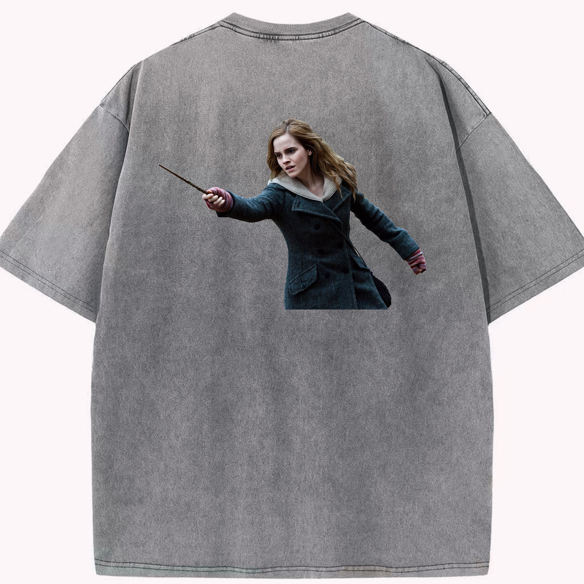 （画像用） Harry Potter ハリー・ポッターシリーズ 綿100% ヴィンテージ風 半袖Tシャツ（背面プリント）