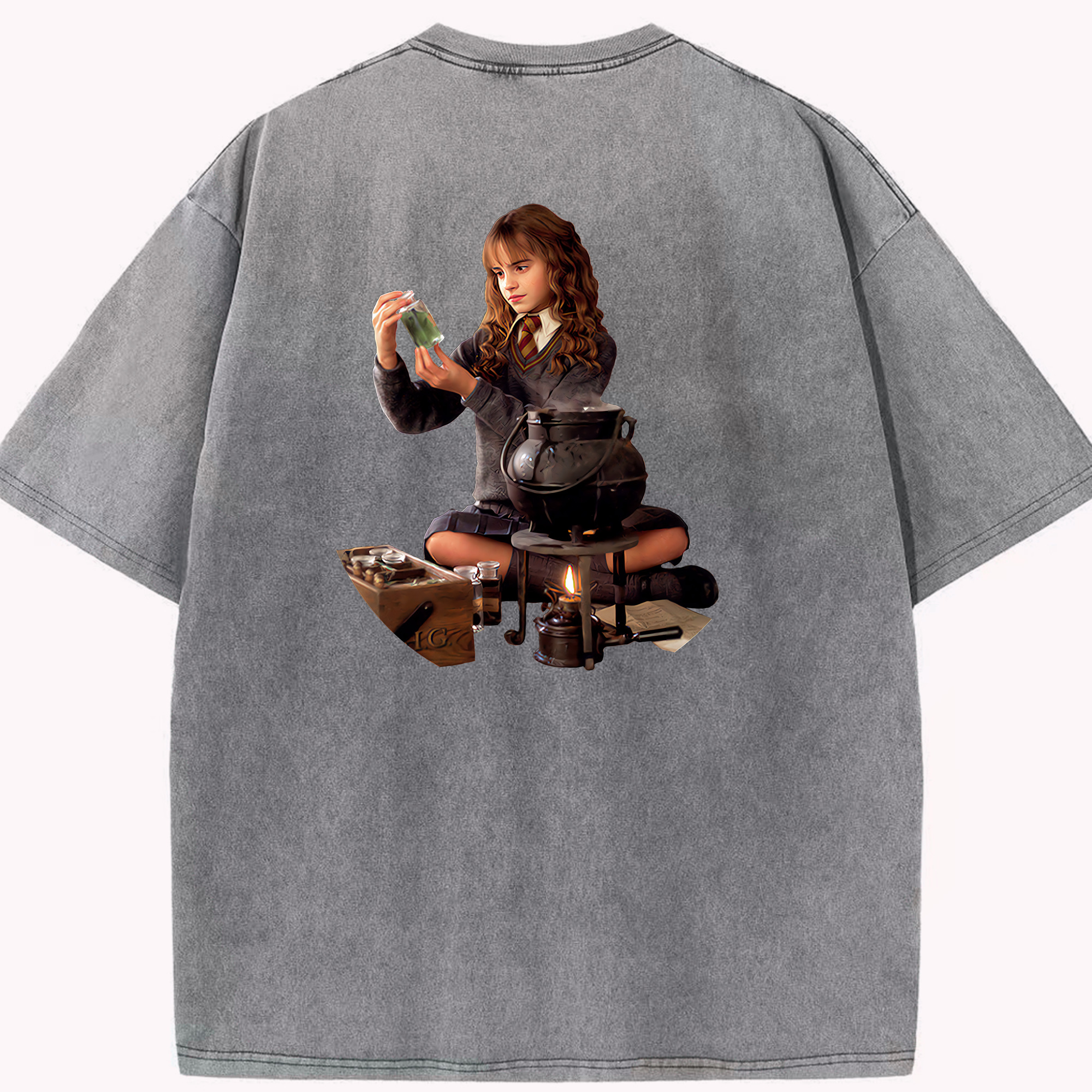 （画像用） Harry Potter ハリー・ポッターシリーズ 綿100% ヴィンテージ風 半袖Tシャツ（背面プリント）