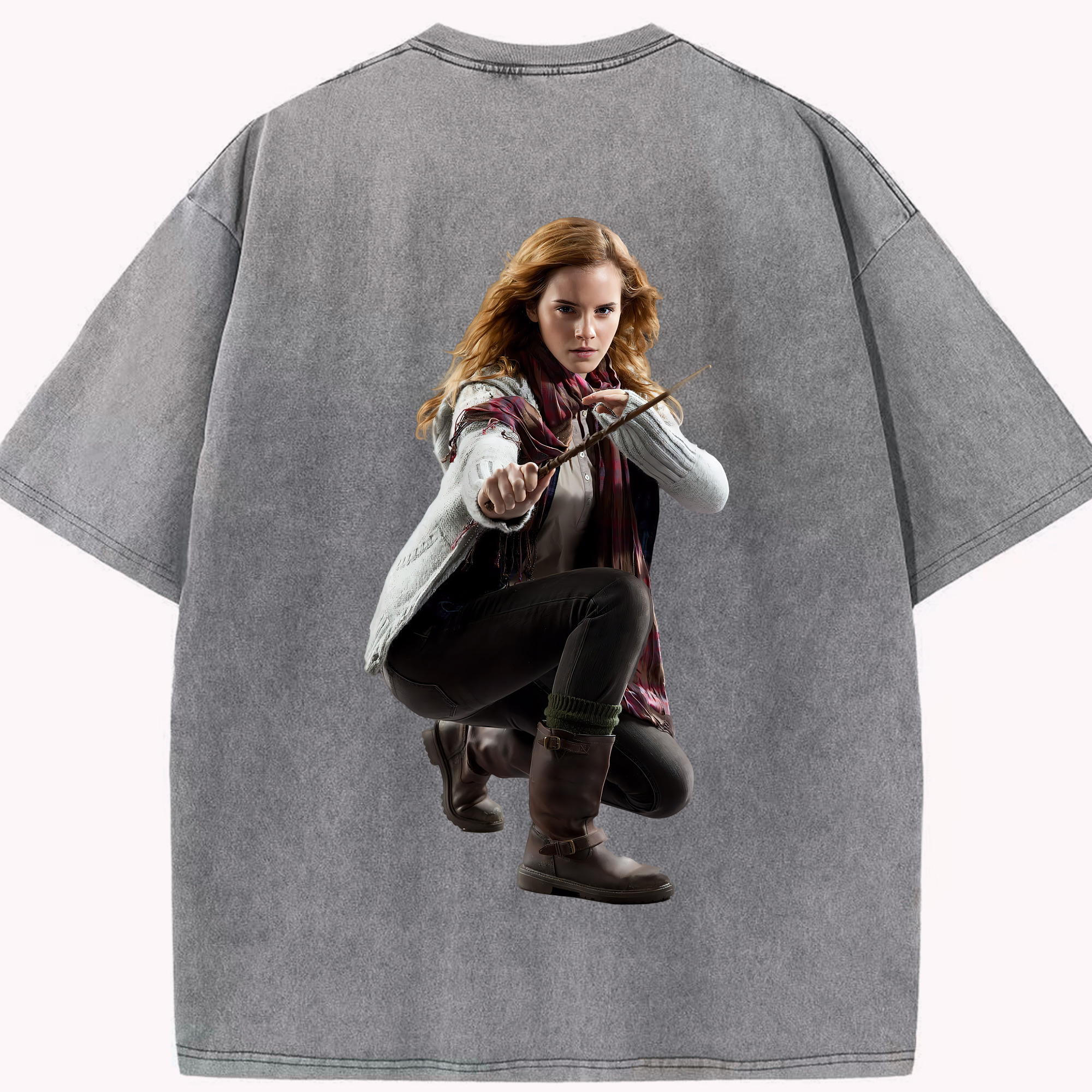 （画像用） Harry Potter ハリー・ポッターシリーズ 綿100% ヴィンテージ風 半袖Tシャツ（背面プリント）