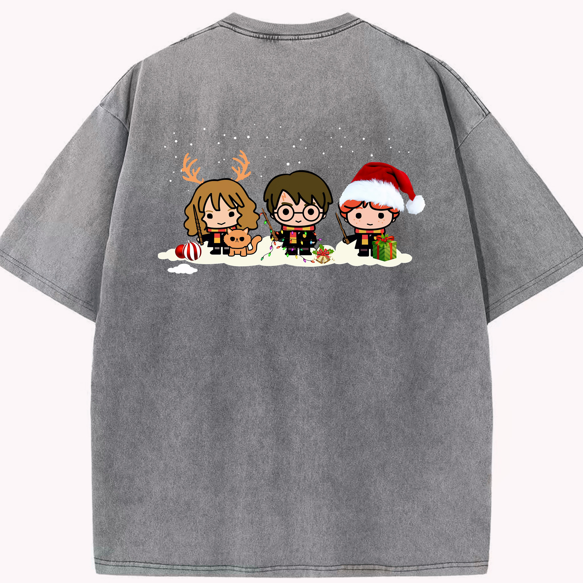 （画像用） Harry Potter ハリー・ポッターシリーズ 綿100% ヴィンテージ風 半袖Tシャツ（背面プリント）