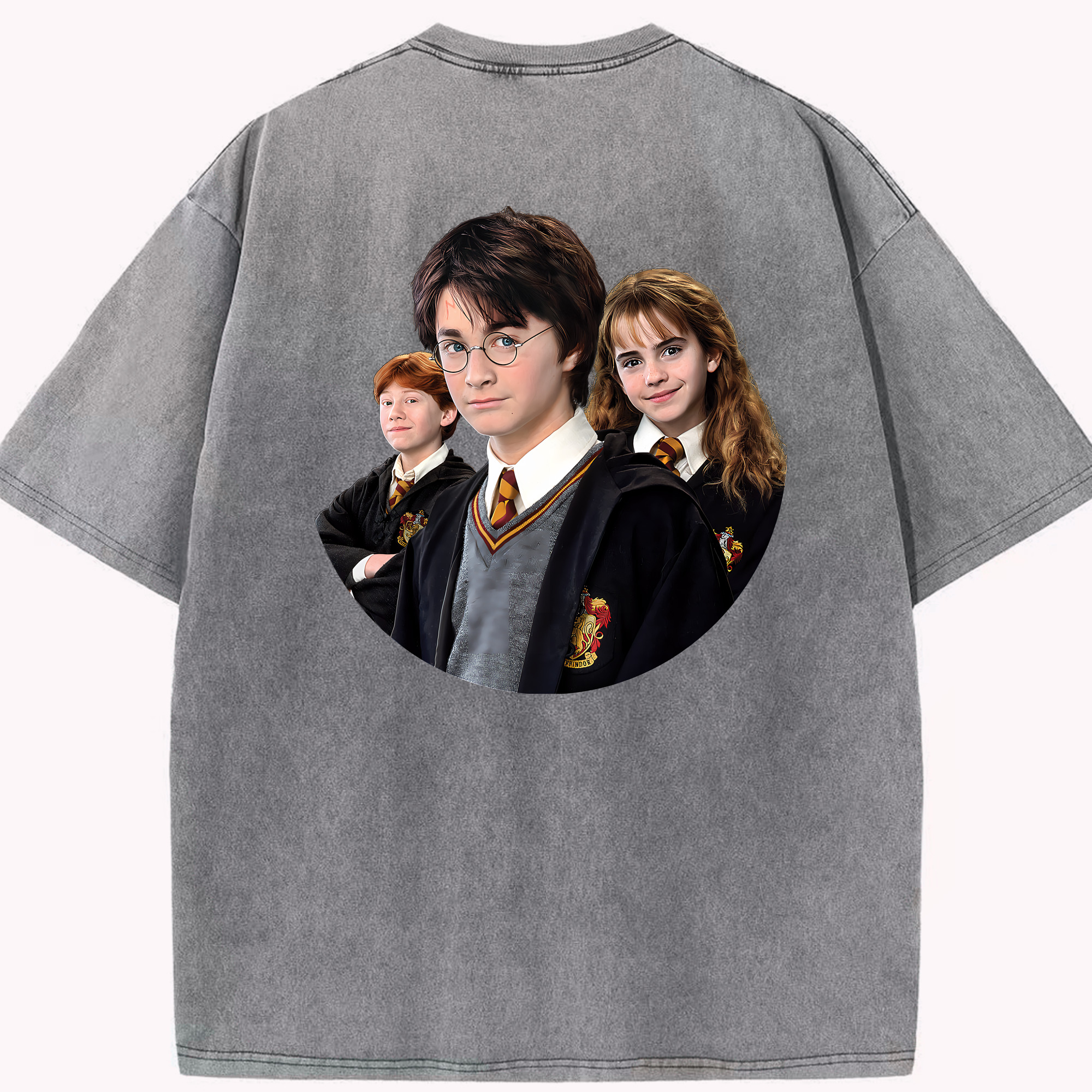 （画像用） Harry Potter ハリー・ポッターシリーズ 綿100% ヴィンテージ風 半袖Tシャツ（背面プリント）