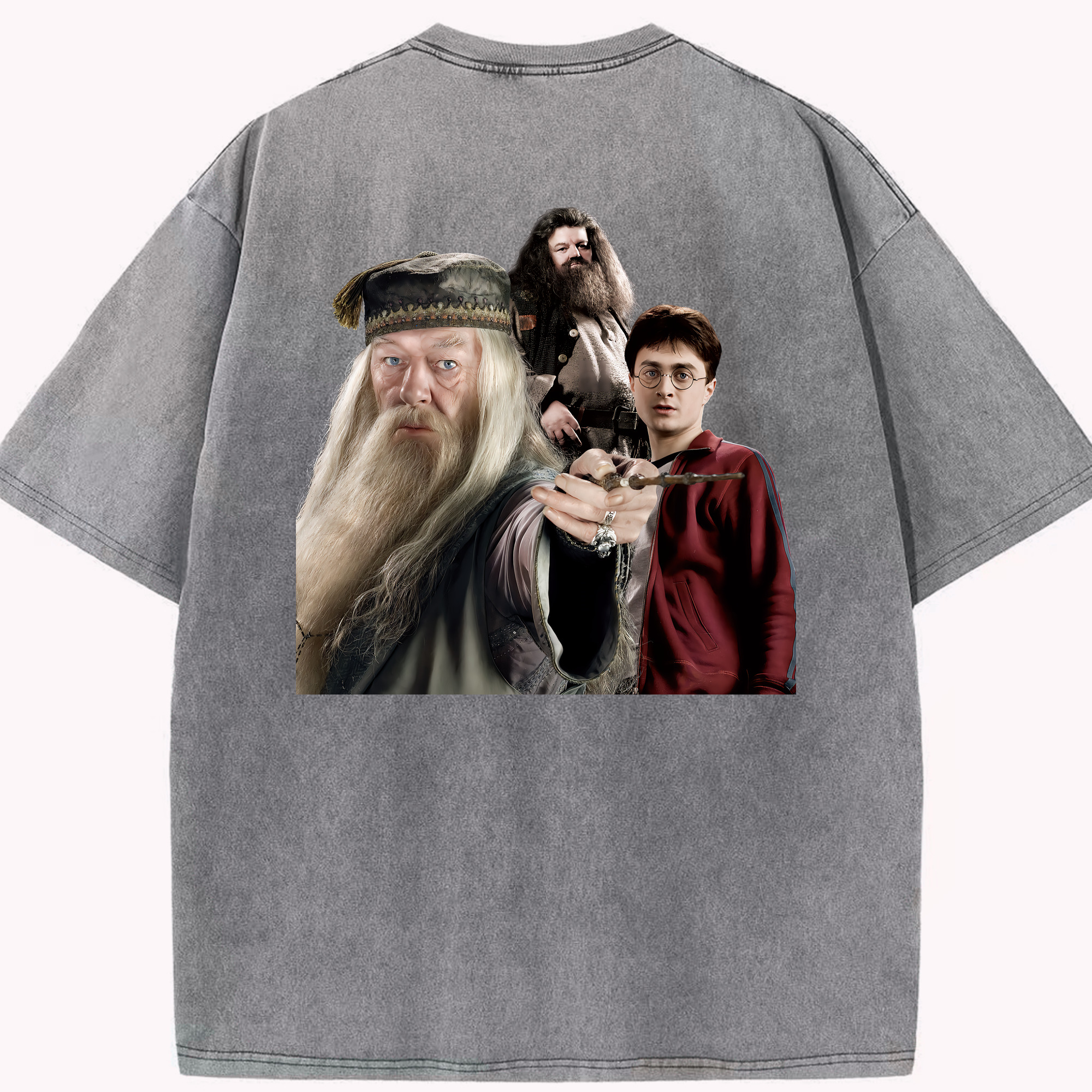 （画像用） Harry Potter ハリー・ポッターシリーズ 綿100% ヴィンテージ風 半袖Tシャツ（背面プリント）