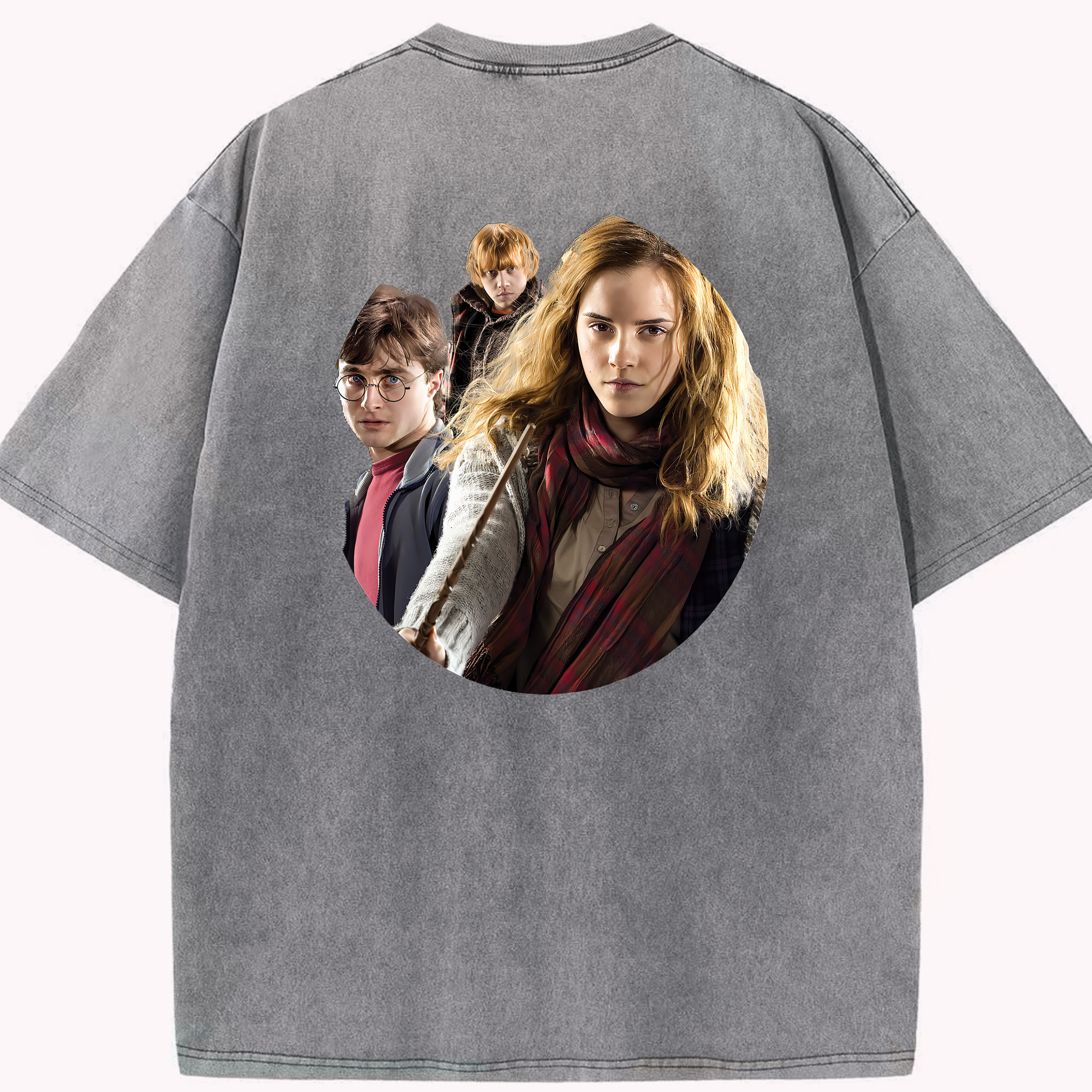 （画像用） Harry Potter ハリー・ポッターシリーズ 綿100% ヴィンテージ風 半袖Tシャツ（背面プリント）