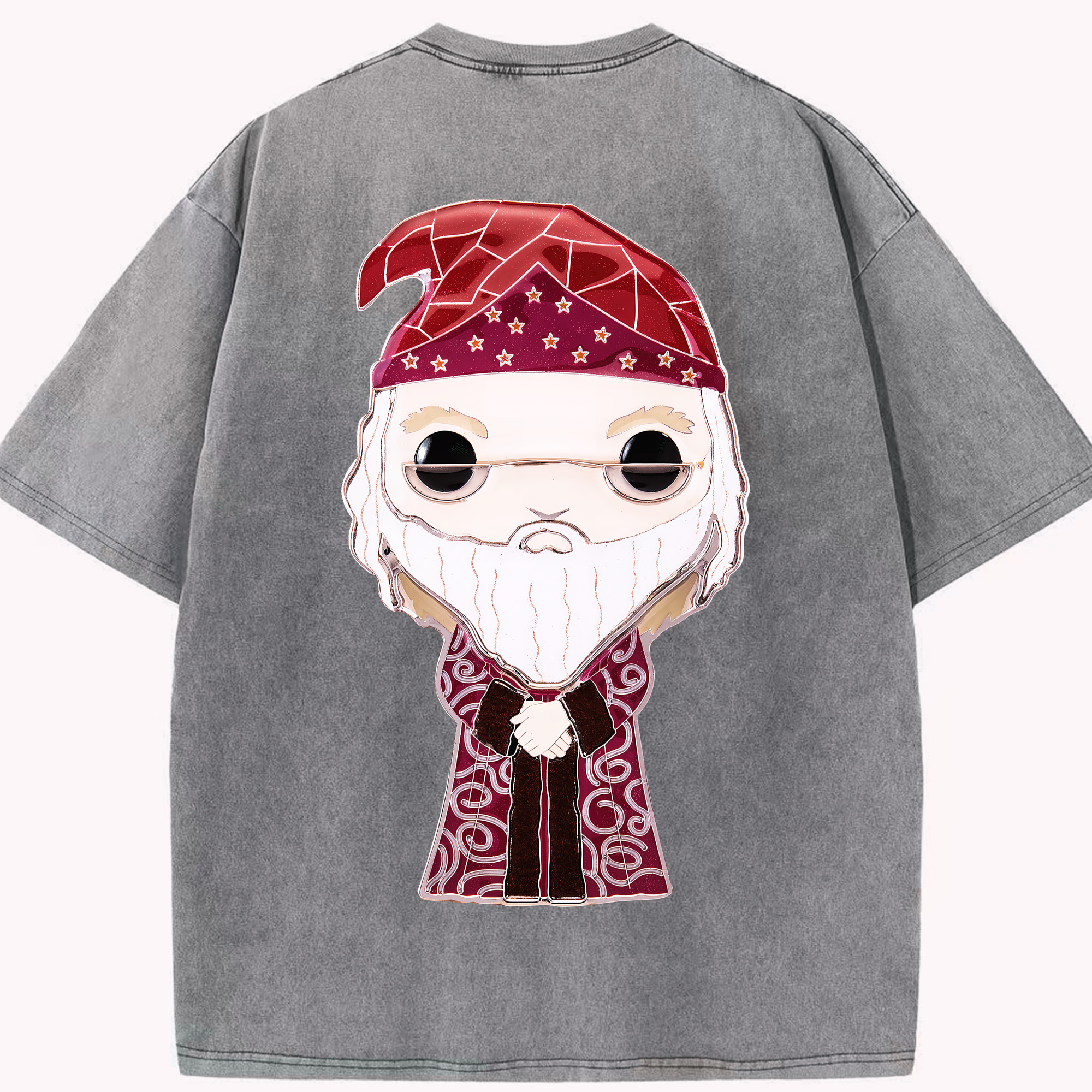 （画像用） Harry Potter ハリー・ポッターシリーズ 綿100% ヴィンテージ風 半袖Tシャツ（背面プリント）