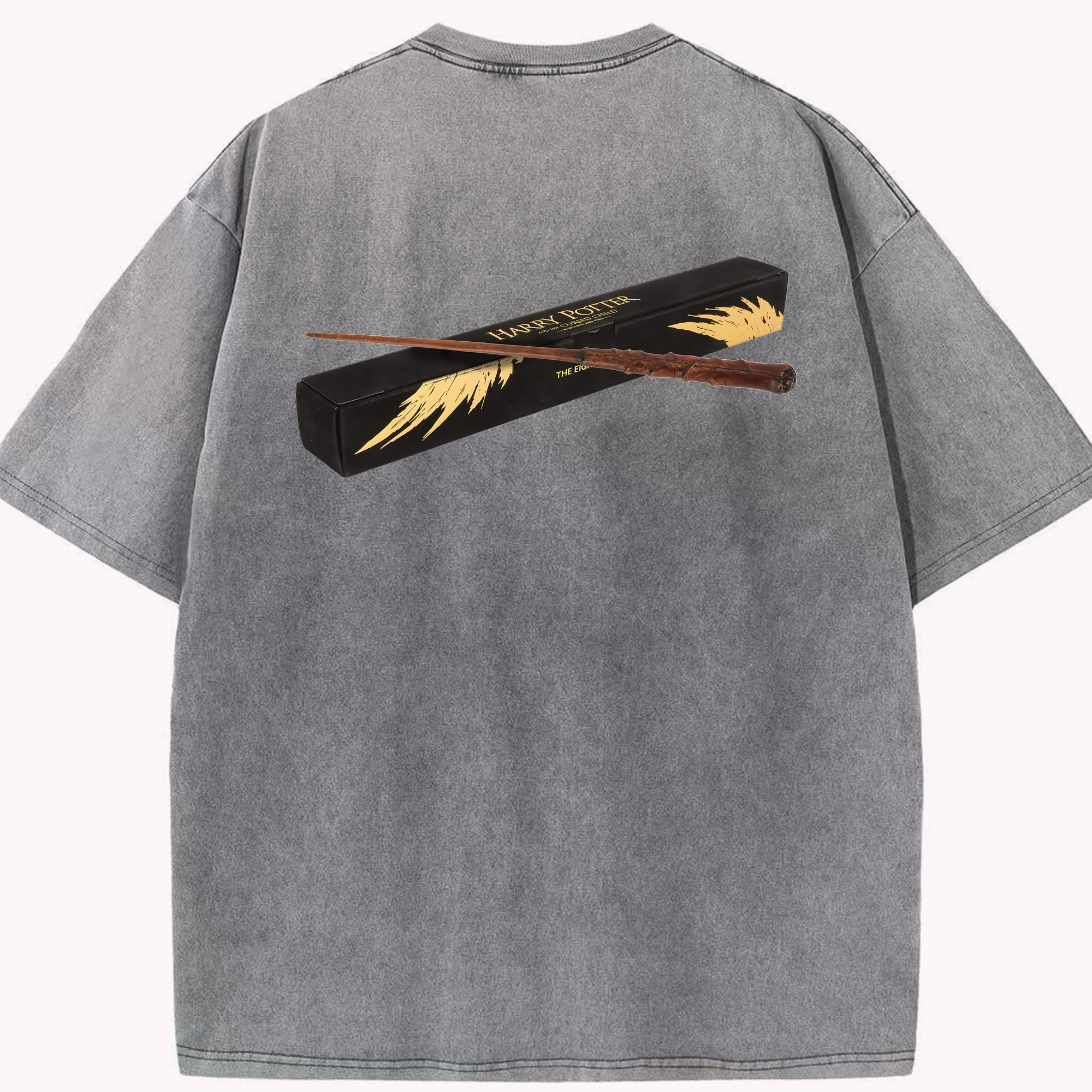 （画像用） Harry Potter ハリー・ポッターシリーズ 綿100% ヴィンテージ風 半袖Tシャツ（背面プリント）