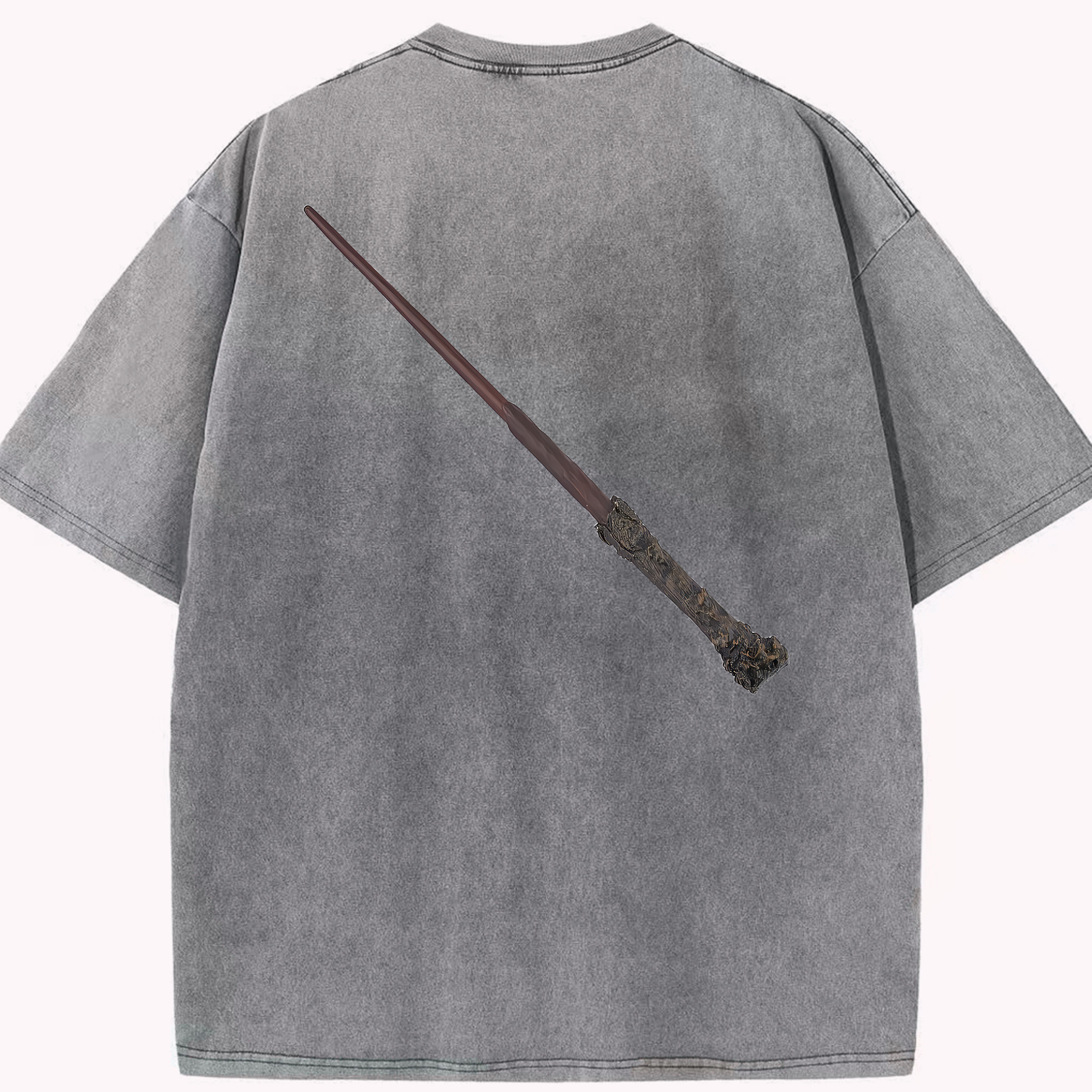 （画像用） Harry Potter ハリー・ポッターシリーズ 綿100% ヴィンテージ風 半袖Tシャツ（背面プリント）