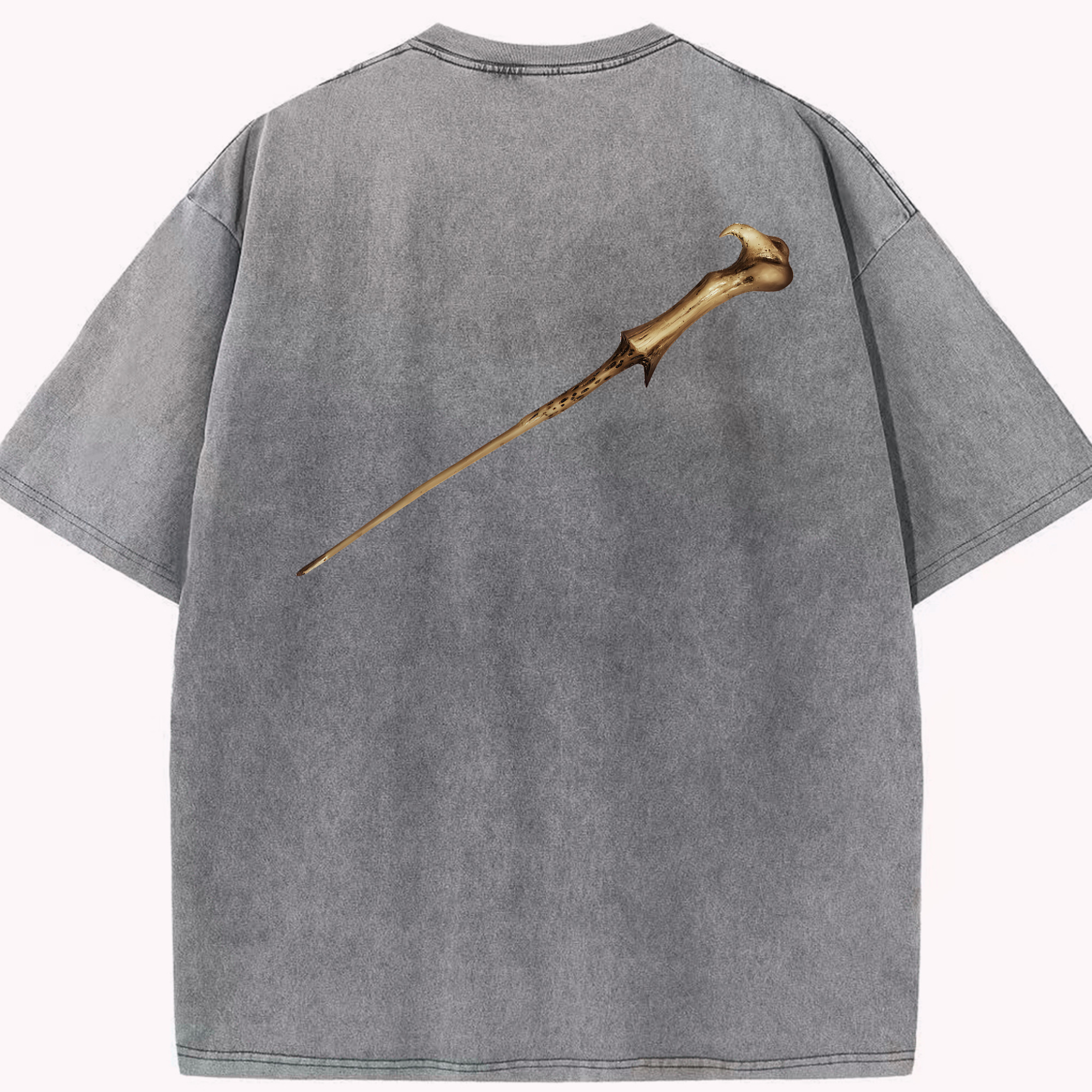 （画像用） Harry Potter ハリー・ポッターシリーズ 綿100% ヴィンテージ風 半袖Tシャツ（背面プリント）