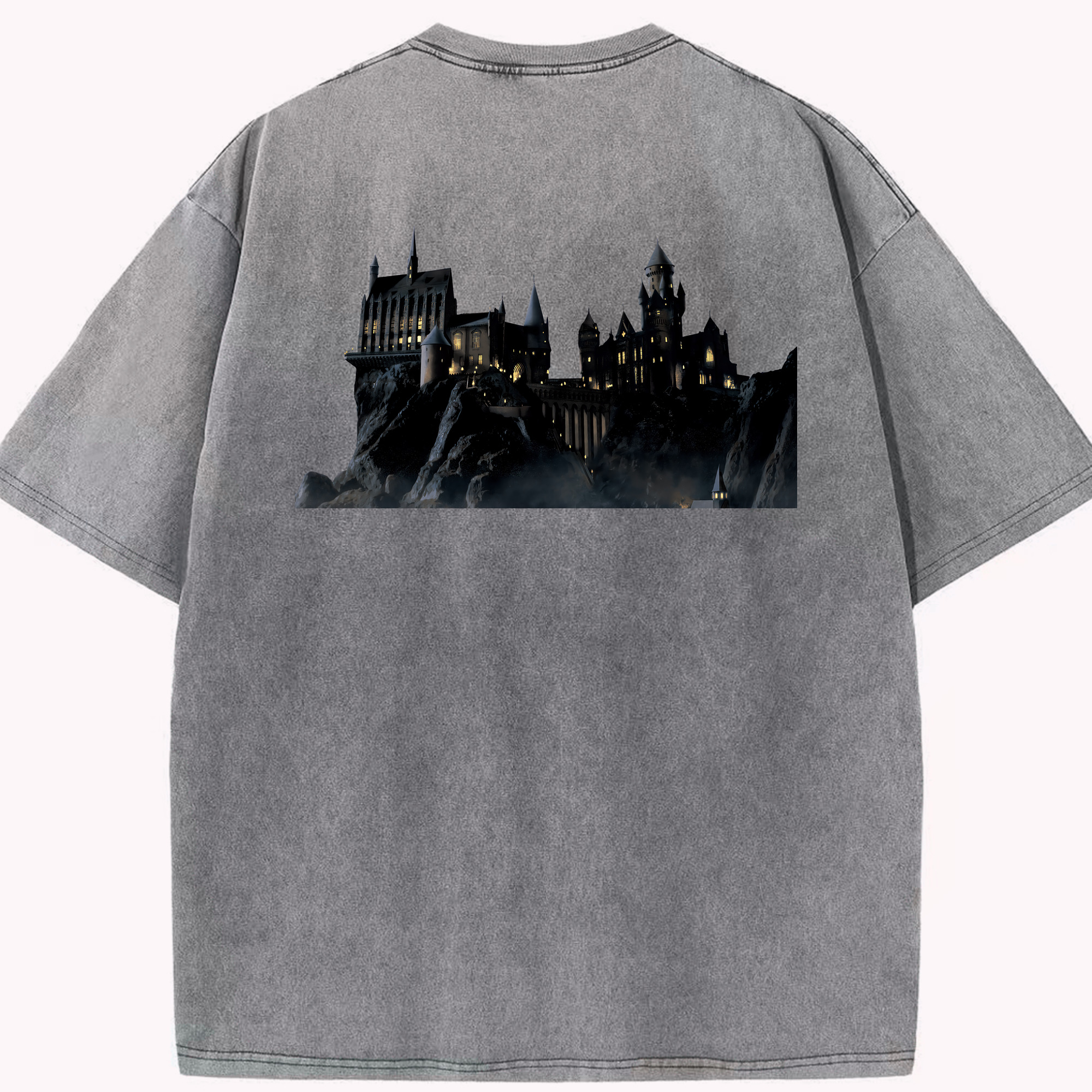 （画像用） Harry Potter ハリー・ポッターシリーズ 綿100% ヴィンテージ風 半袖Tシャツ（背面プリント）