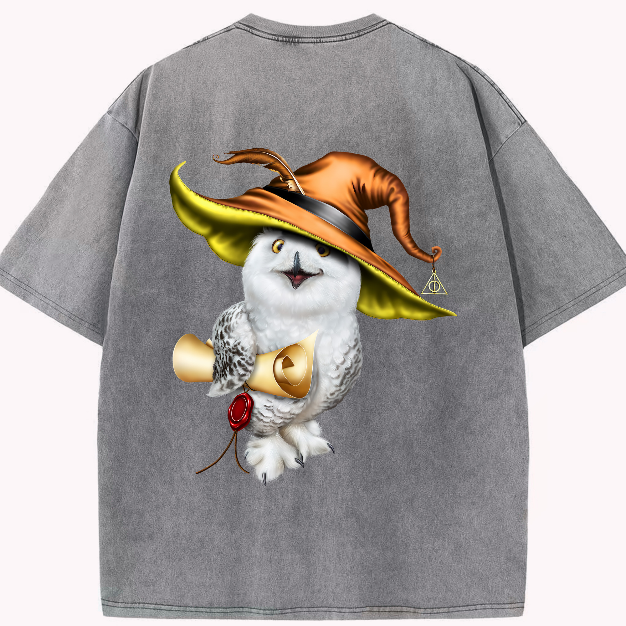 （画像用） Harry Potter ハリー・ポッターシリーズ 綿100% ヴィンテージ風 半袖Tシャツ（背面プリント）